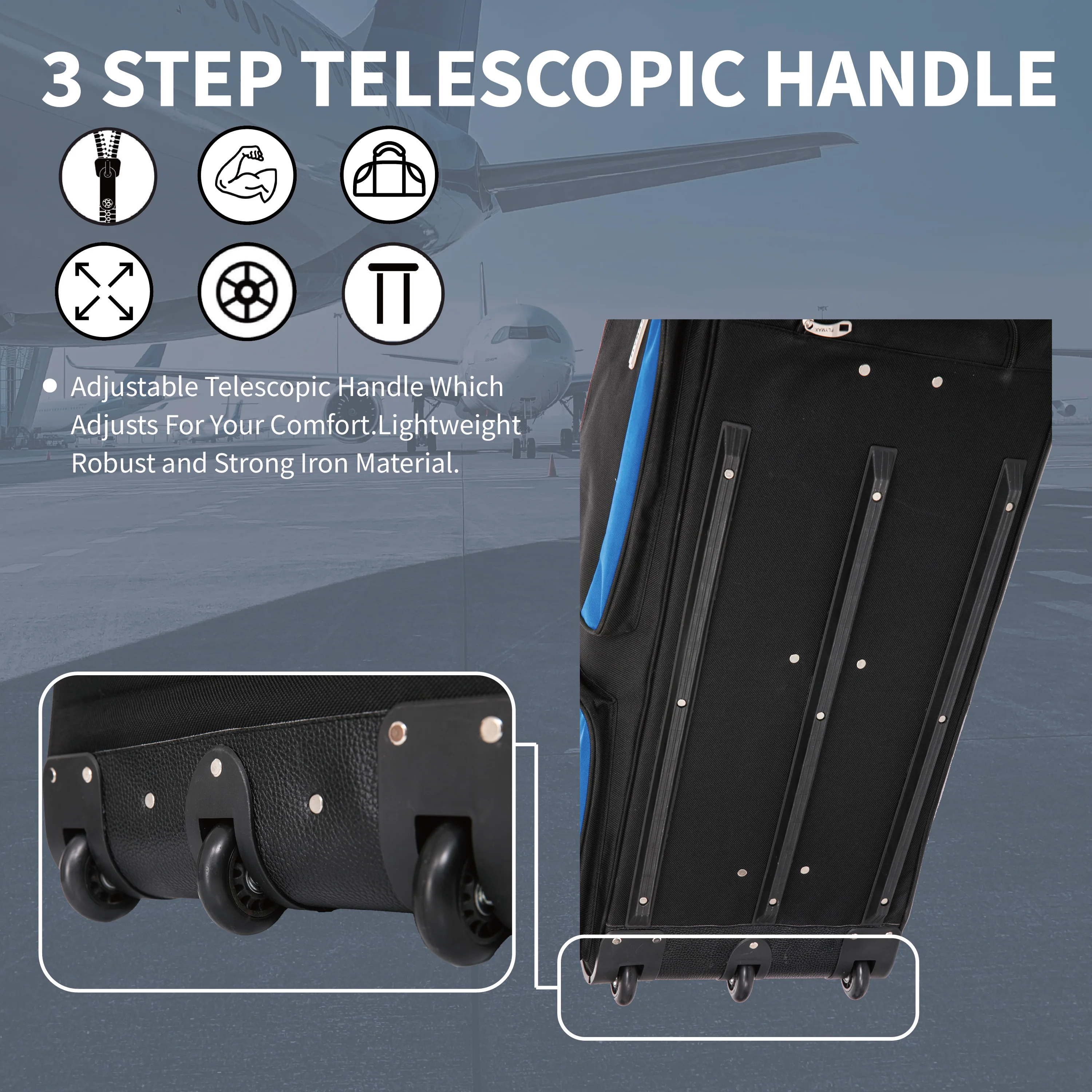 Flymax 28" Medium Lightweight Wheeled Bag – Durable, Compact, and Versatile - Image 4