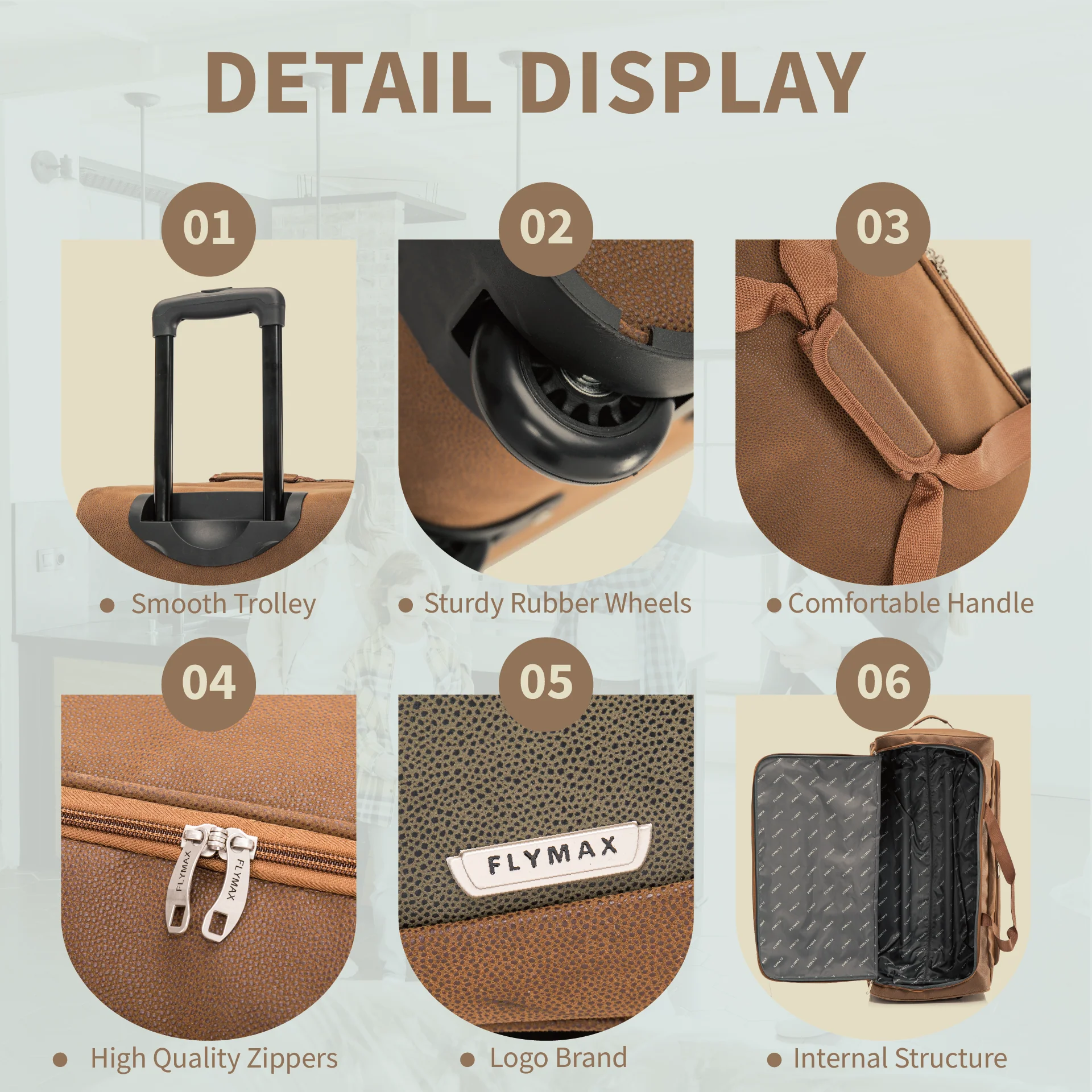 Sydney Stroller 30" Large Lightweight Travel wheeled Bag - 100L Capacity, Durable Faux Leather Baggage - Image 5