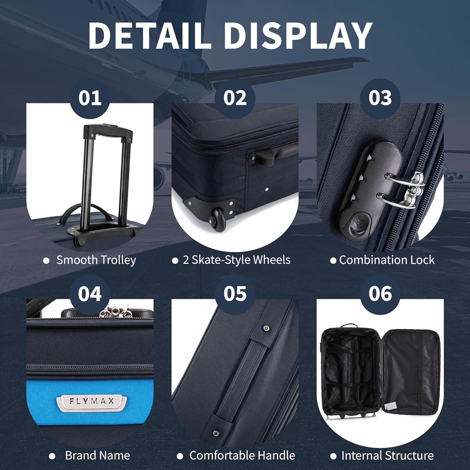Flymax Vienna Voyager 32 Inch Lightweight Suitcase - Durable, Stylish, and Spacious Luggage for Travel - Image 3