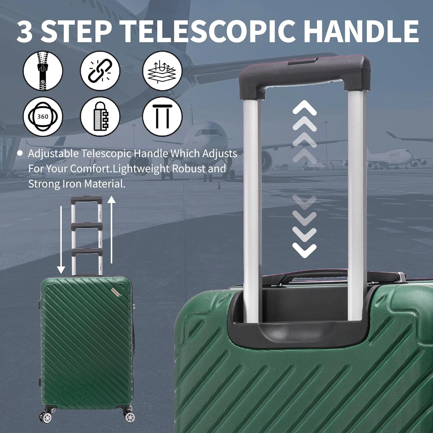 Flymax Seoul Defender 4 Wheel Hardshell Suitcases - Image 6