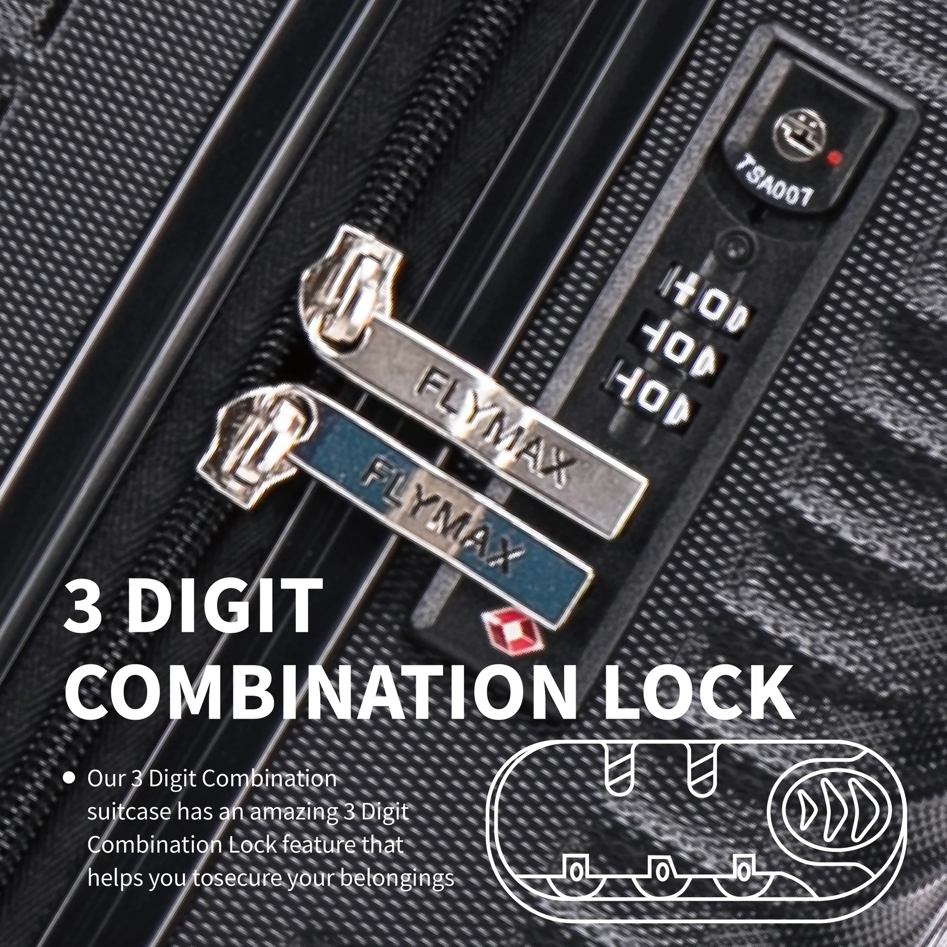 Flymax 4 Wheel HardShell Suitcases 6048 - Image 8