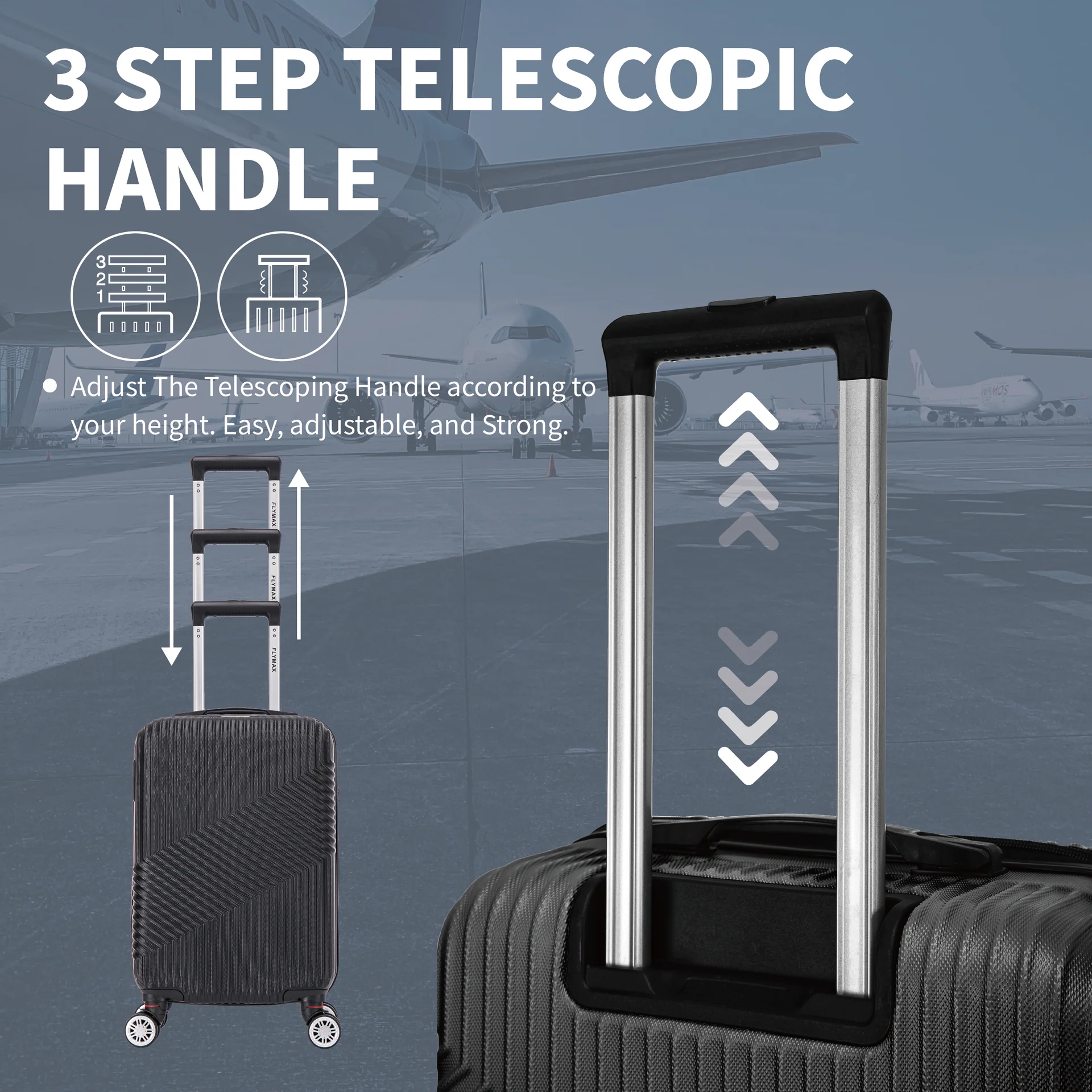 Flymax 4 Wheel HardShell Suitcases 6048 - Image 9