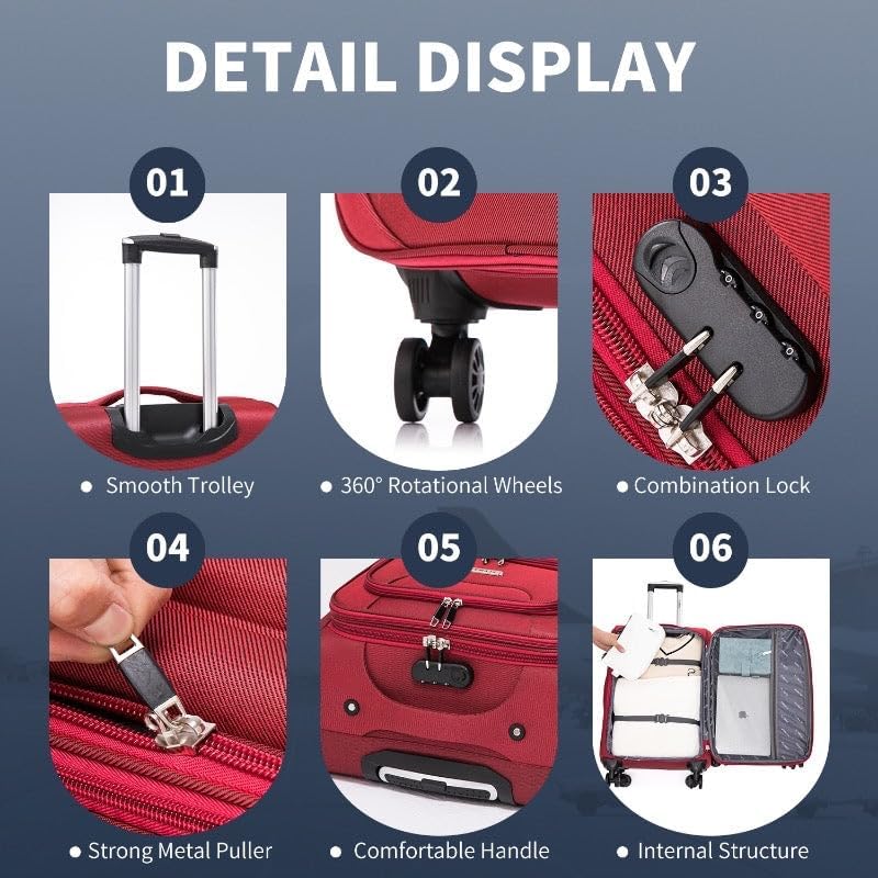 Flymax Barcelona Breeze - 4 Wheel Lightweight softshell suitcase - Image 3