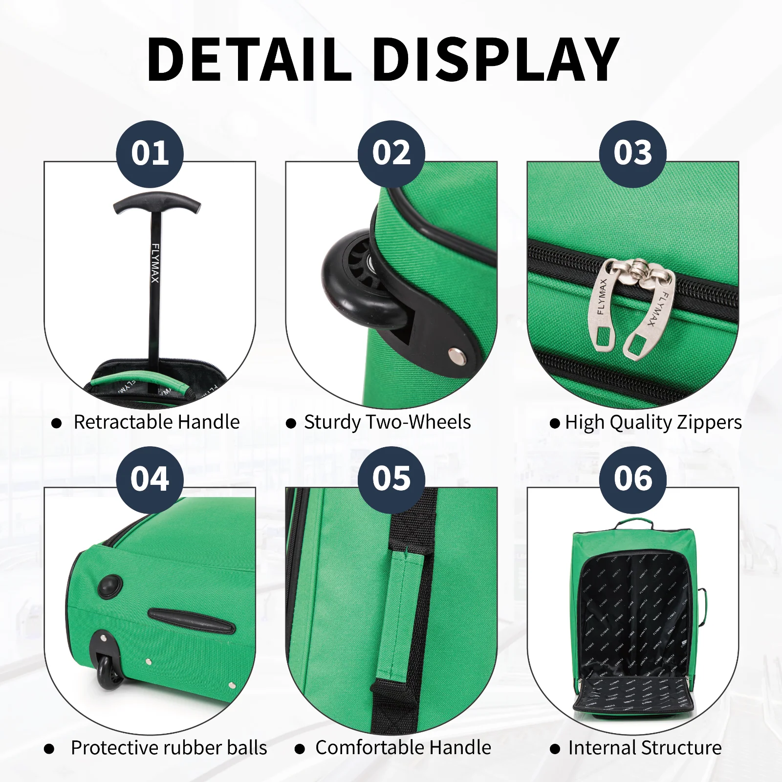 Flymax Sao Paulo Glide – Carry On Luggage 56x45x25cm (Fits BA Cabin Size) - Image 4