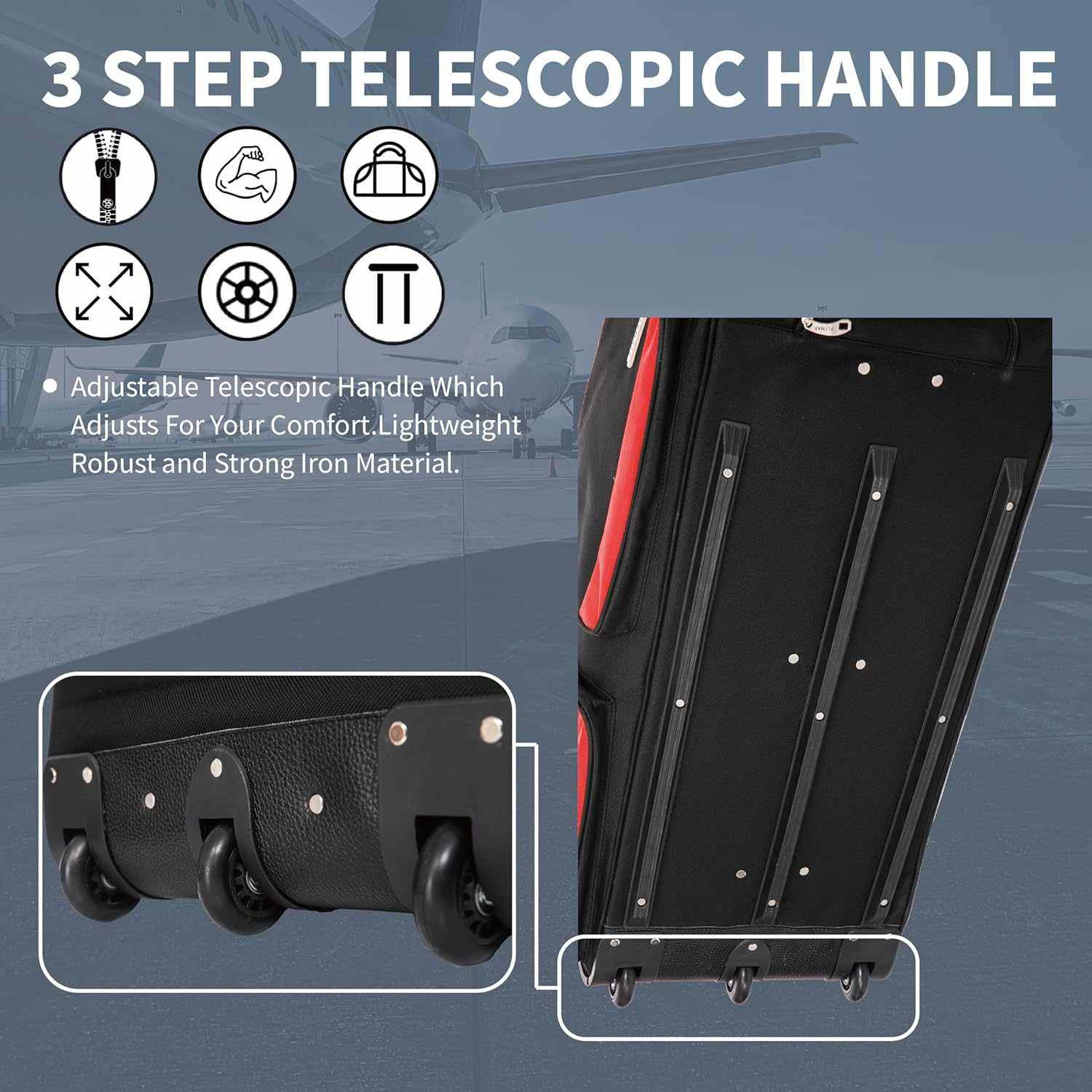 Flymax 40-Inch Lightweight Wheeled Bag – Durable and Spacious Travel Companion - Image 4