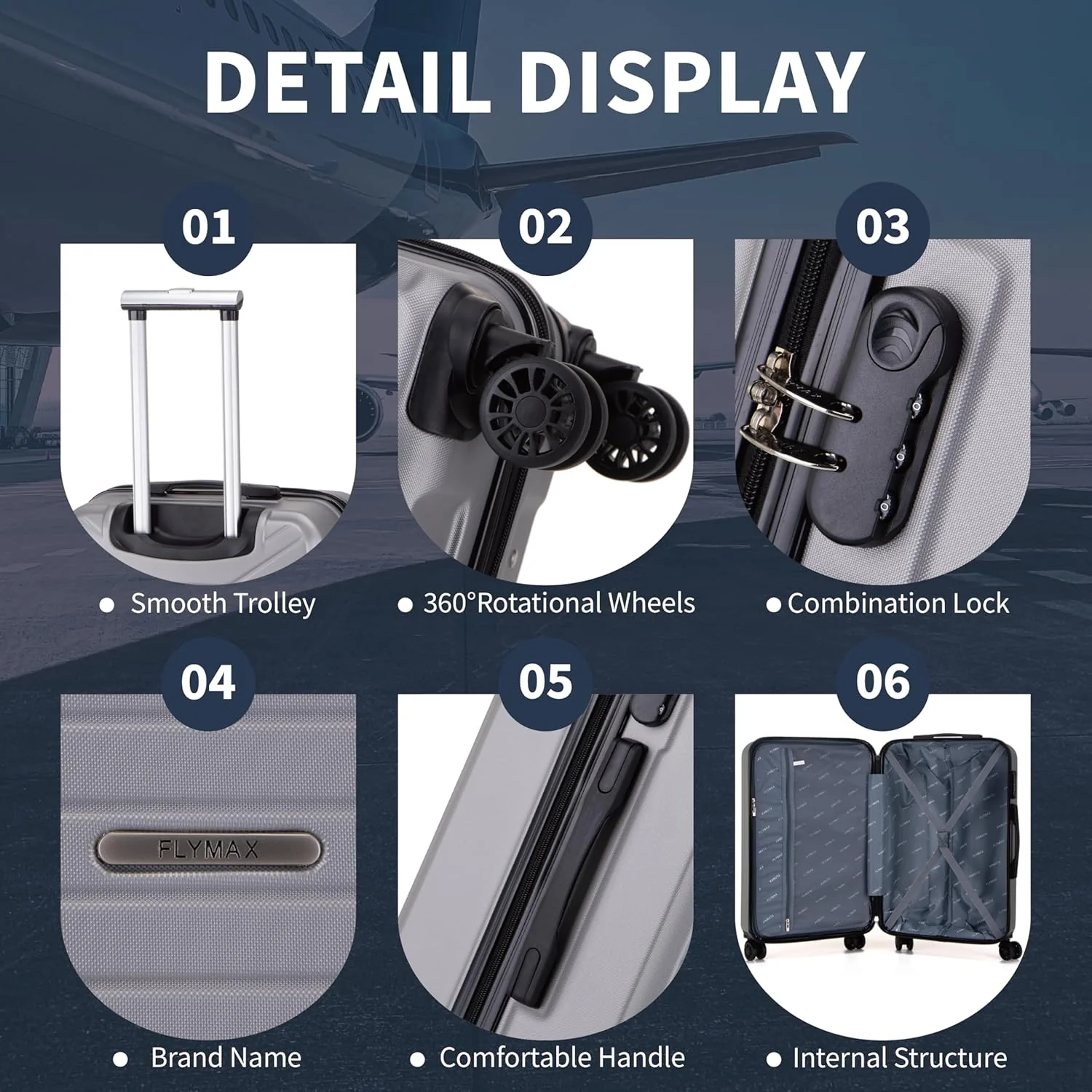 Flymax 4 Wheel Hardshell Suitcases London Legacy - Image 3