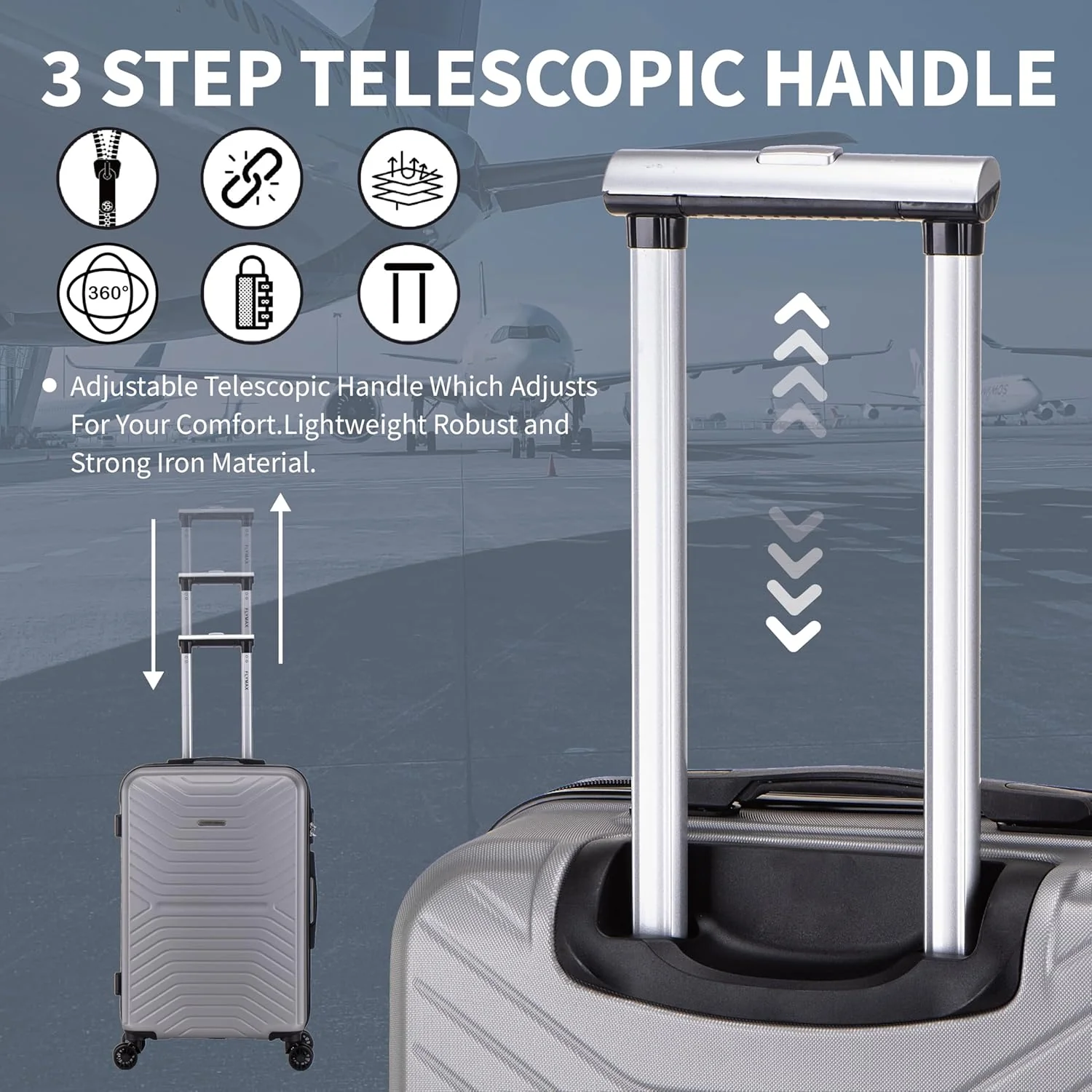 Flymax 4 Wheel Hardshell Suitcases London Legacy - Image 6