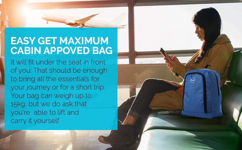 FLYMAX 45x36x20 EasyJet Cabin Bag Underseat Carry on Hand Luggage Flight Backpack - Image 10