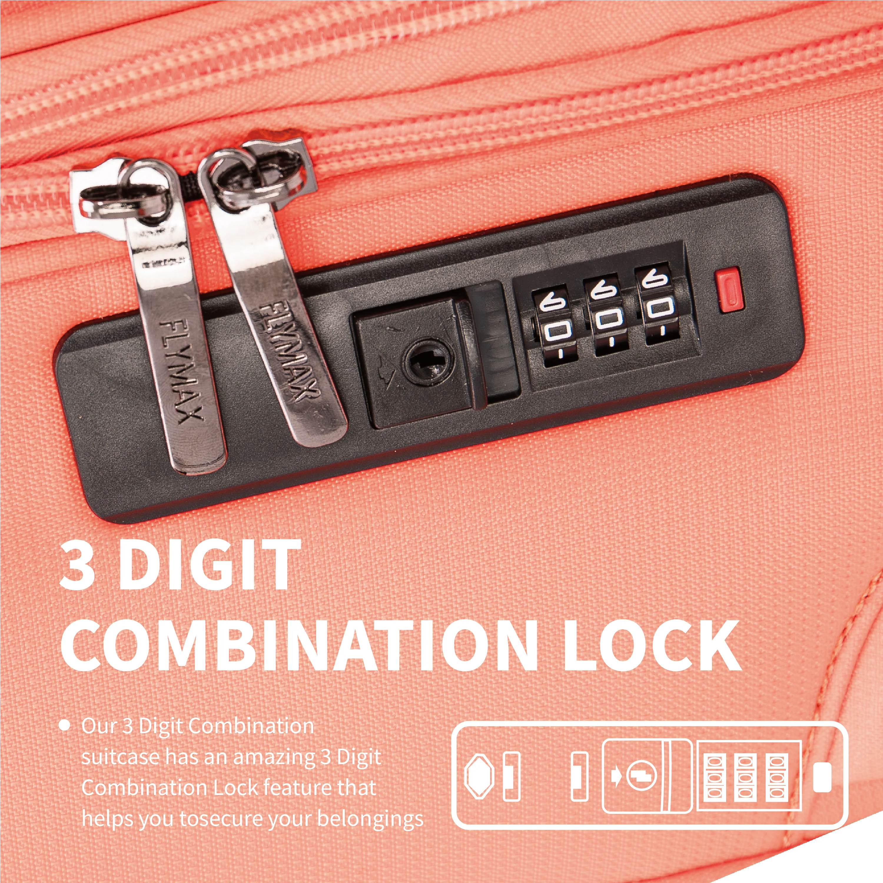 Flymax Canada Explorer Cabin Suitcase – Lightweight 4-Wheel Spinner with TSA Lock - Image 6