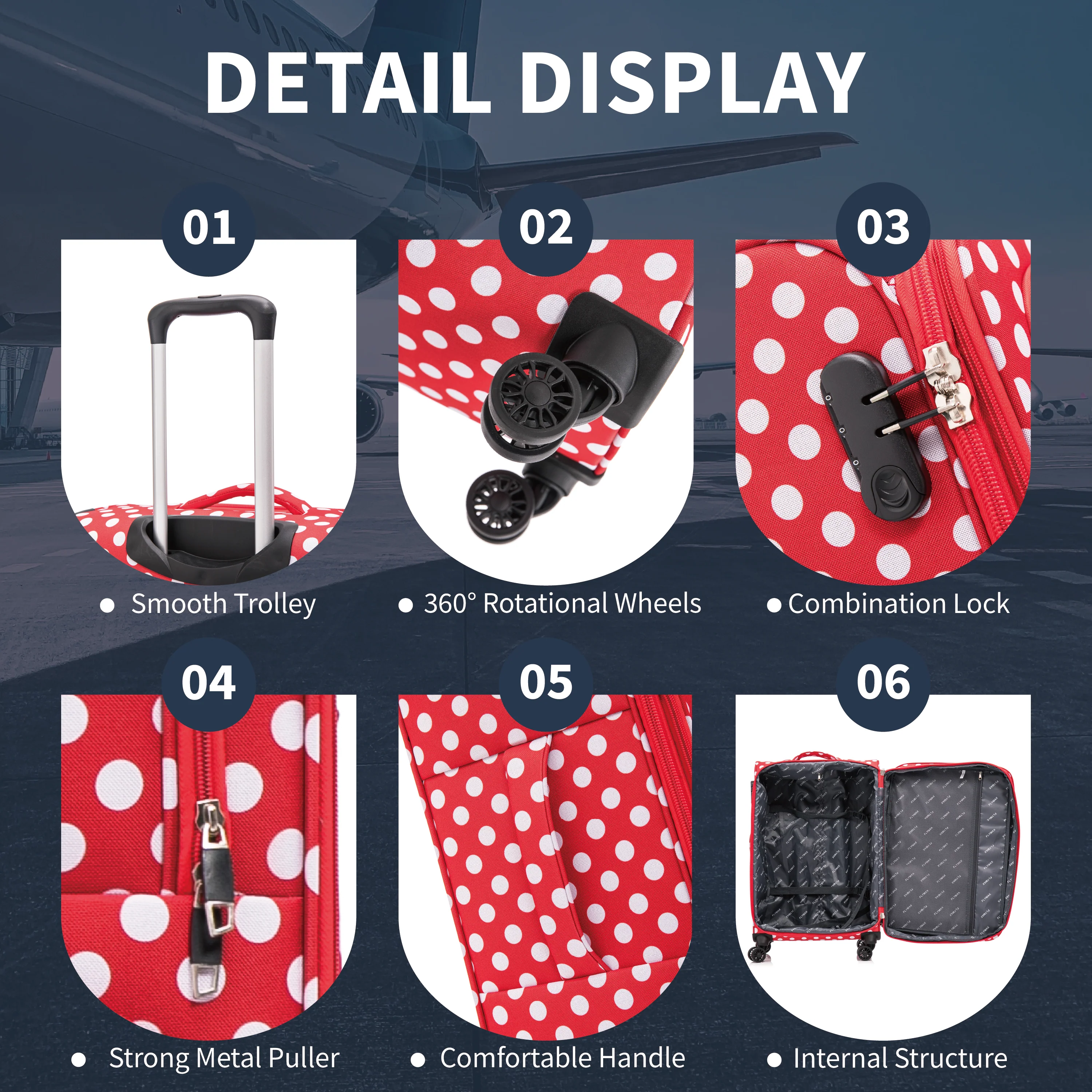 Flymax Lightweight 4-Wheel Suitcase Set – Travel with Confidence - Image 3