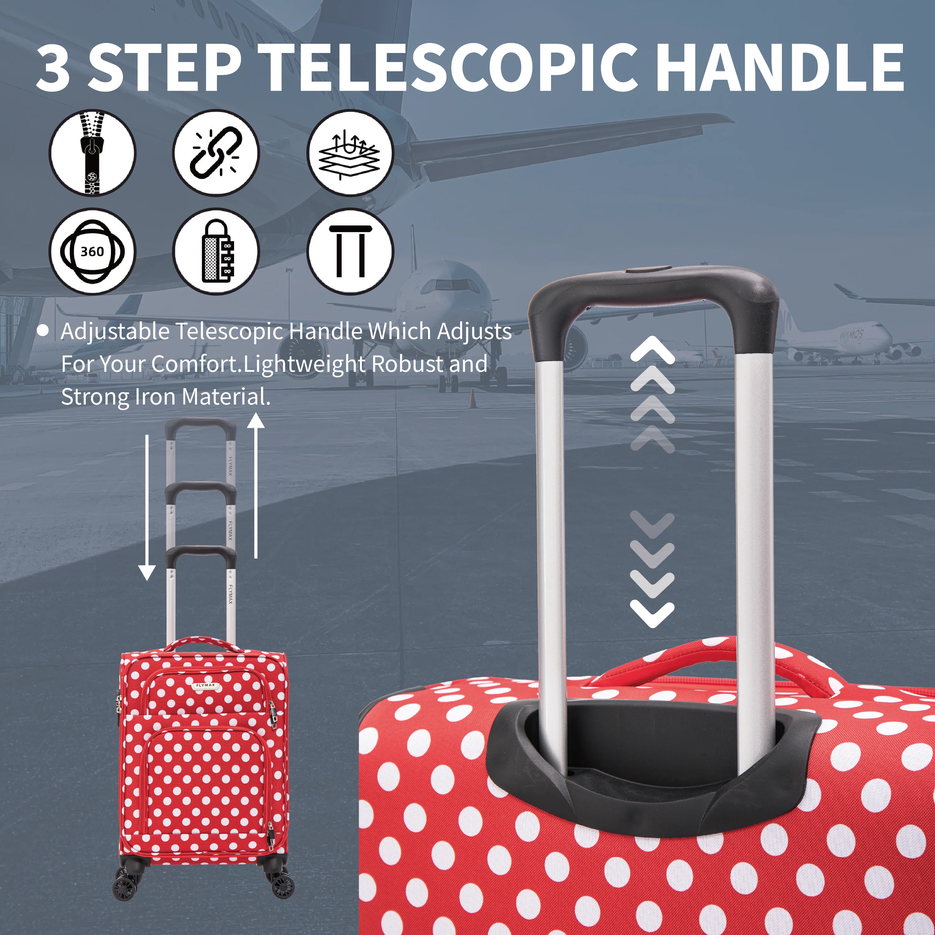 Flymax Lightweight 4-Wheel Suitcase Set – Travel with Confidence - Image 6