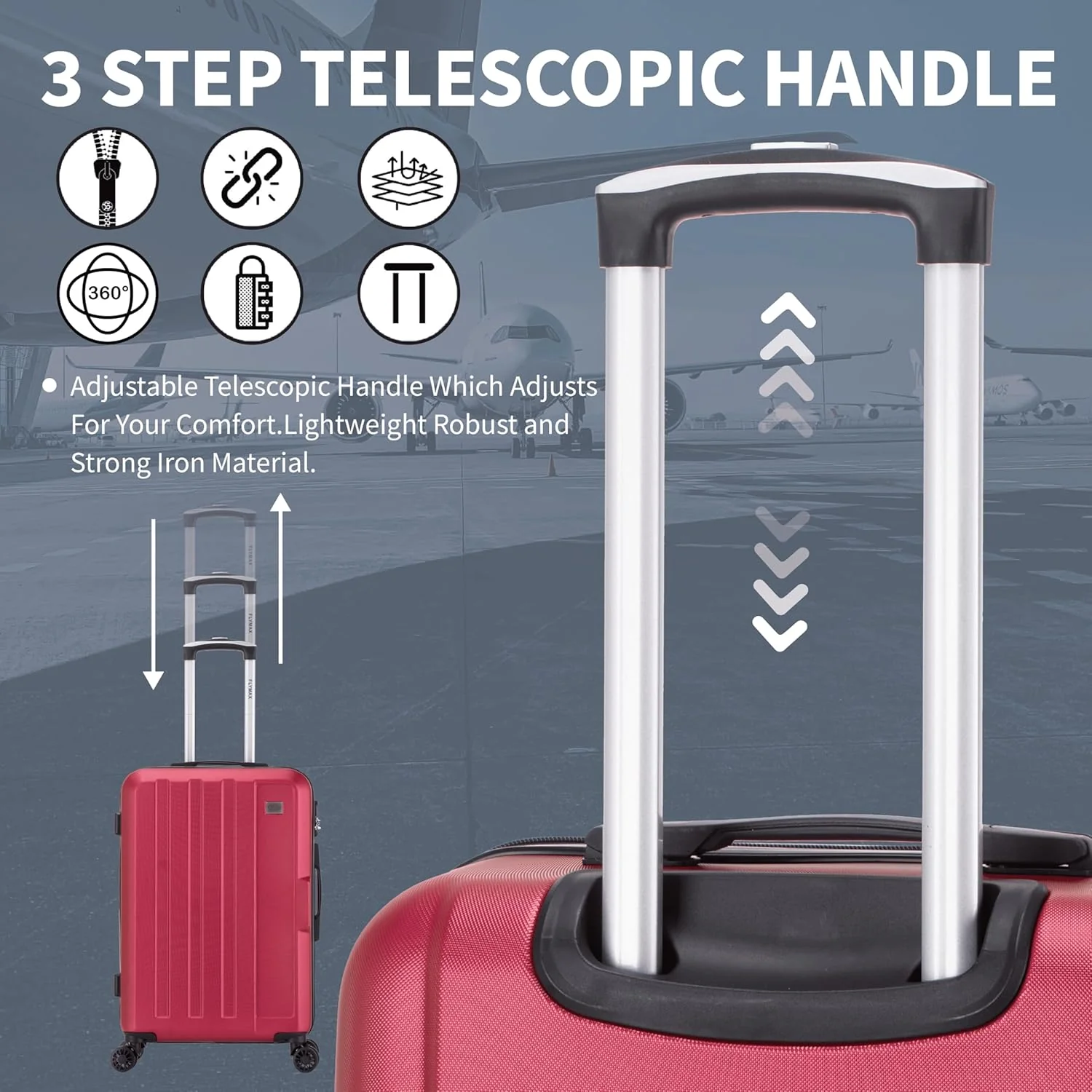 Flymax New York Fort Lightweight Cabin Luggage 55X40X20 Ryanair. - Image 3