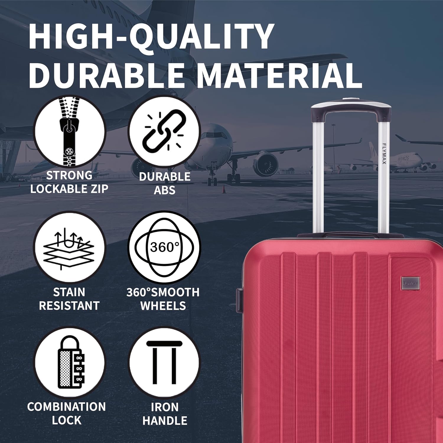 Flymax New York Fort Lightweight Cabin Luggage 55X40X20 Ryanair. - Image 5