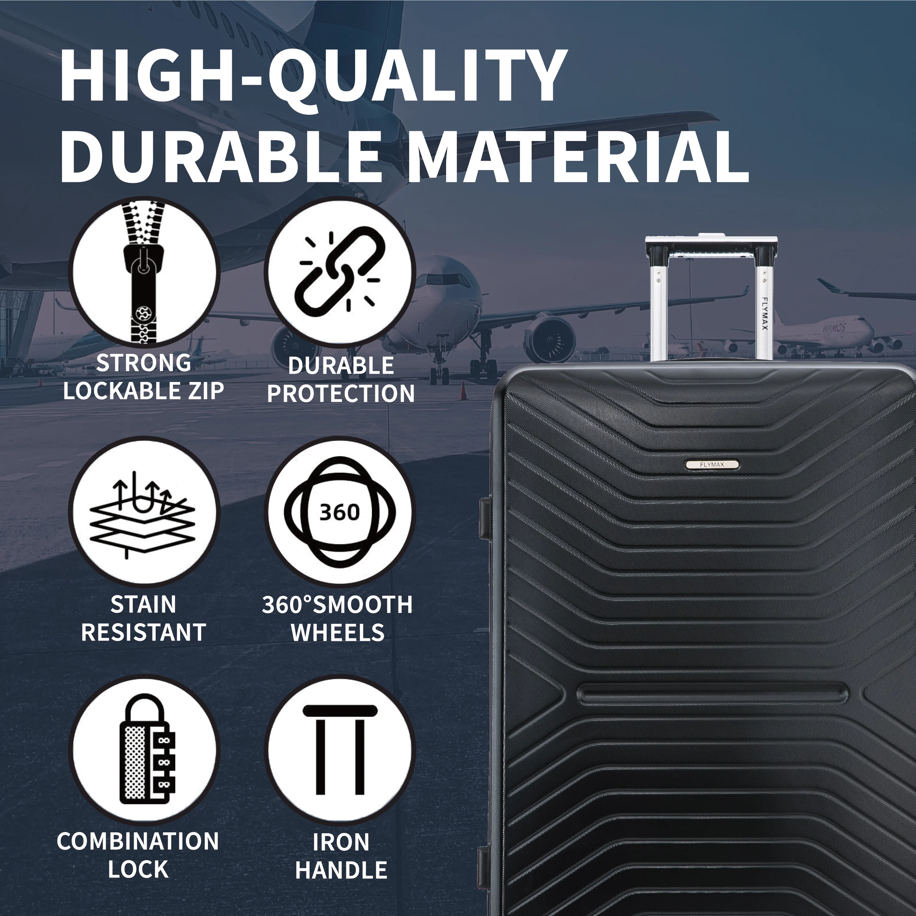 Flymax London Legacy 4-Piece Luggage Set – Travel in Style & Convenience - Image 3