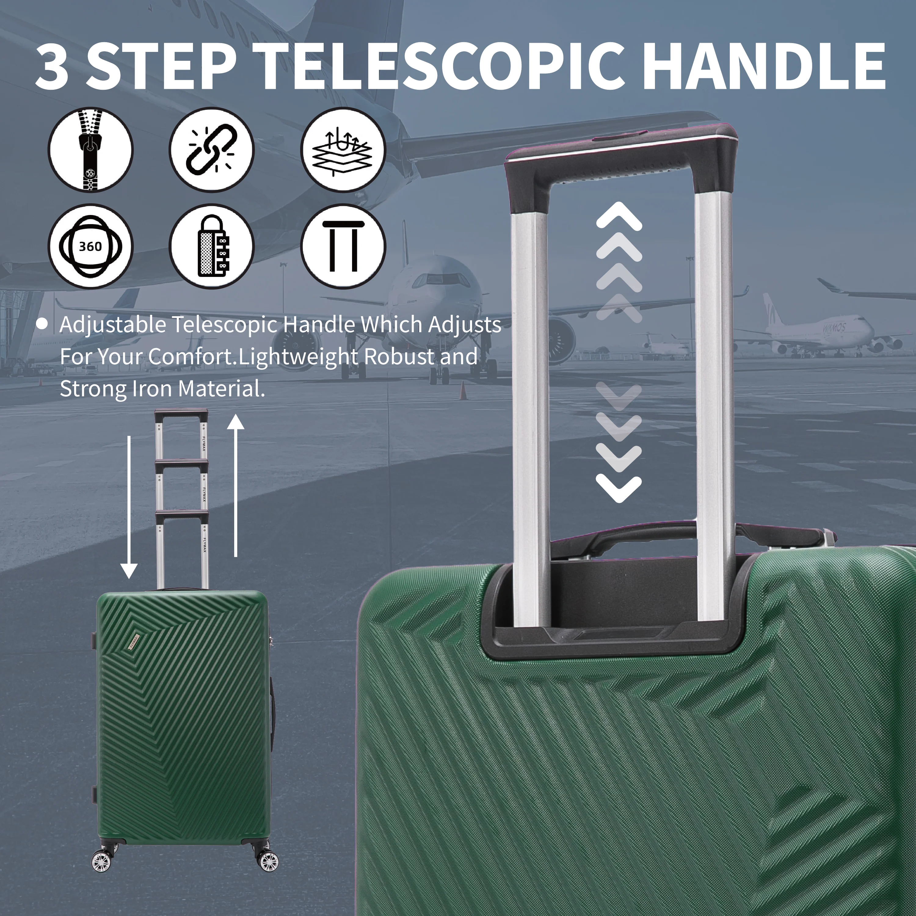 Flymax Mumbai Fortress 4-Piece Luggage Set - Lightweight & Stylish - Image 4