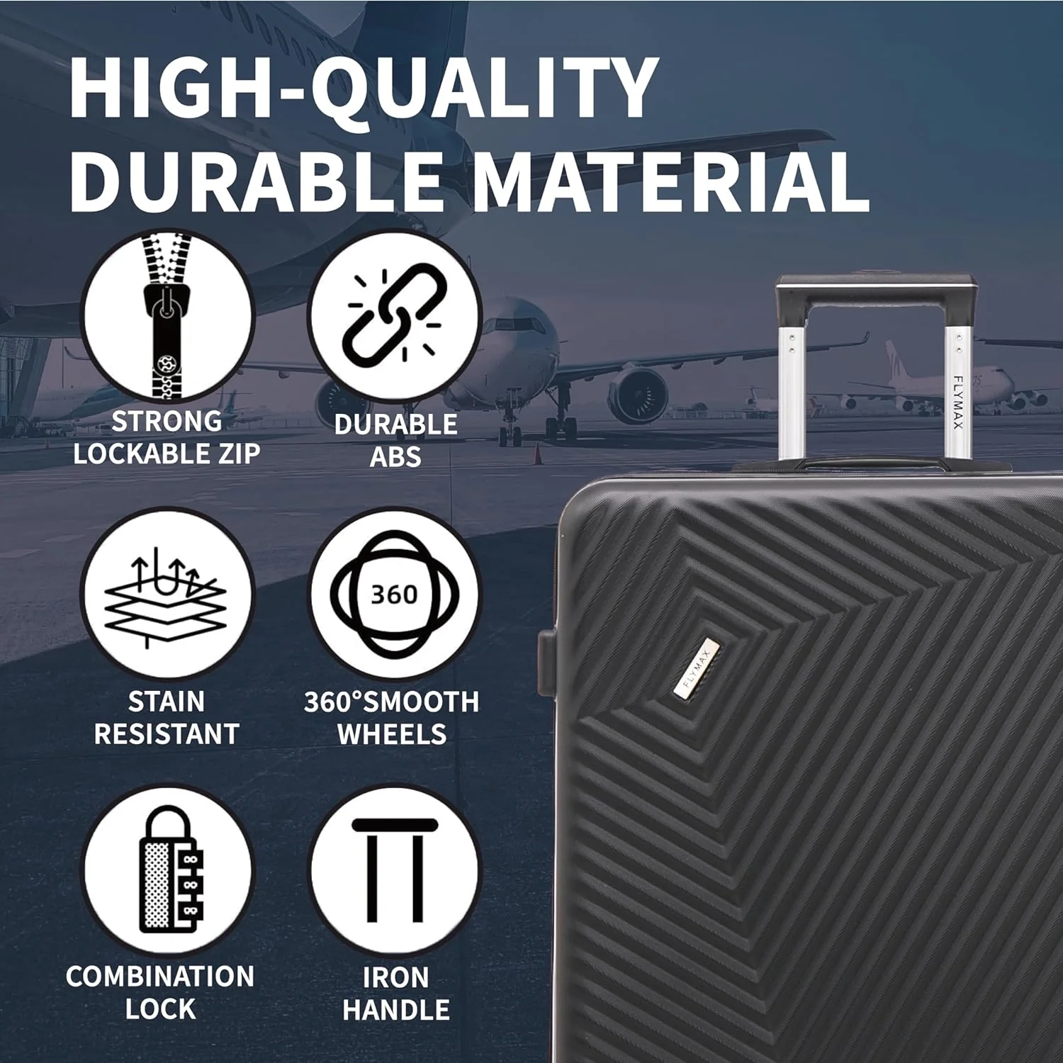 Flymax 4 Wheel Hardshell Suitcases 2191 - Image 3