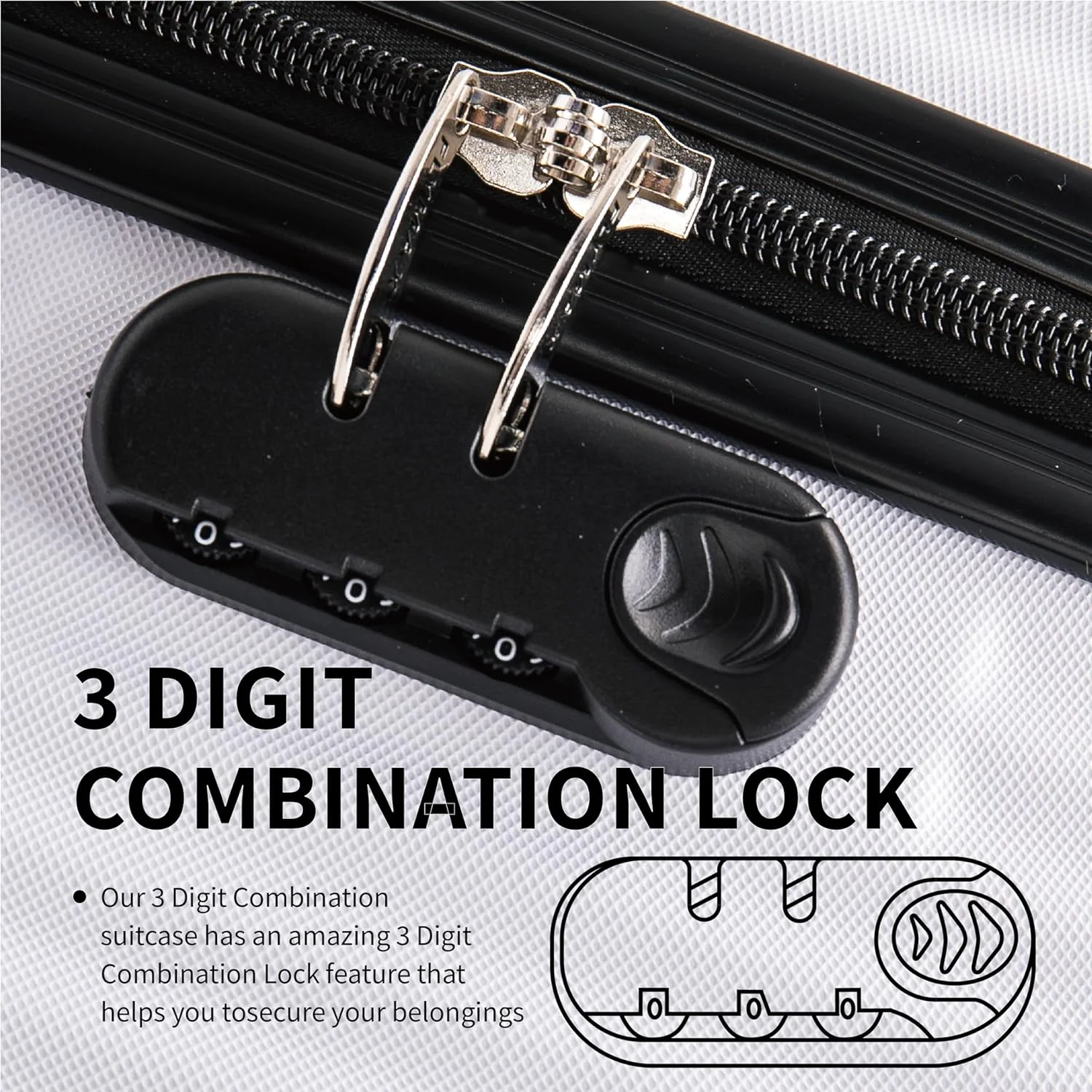 Flymax 4 Wheel Hardshell Suitcases 2191 - Image 5