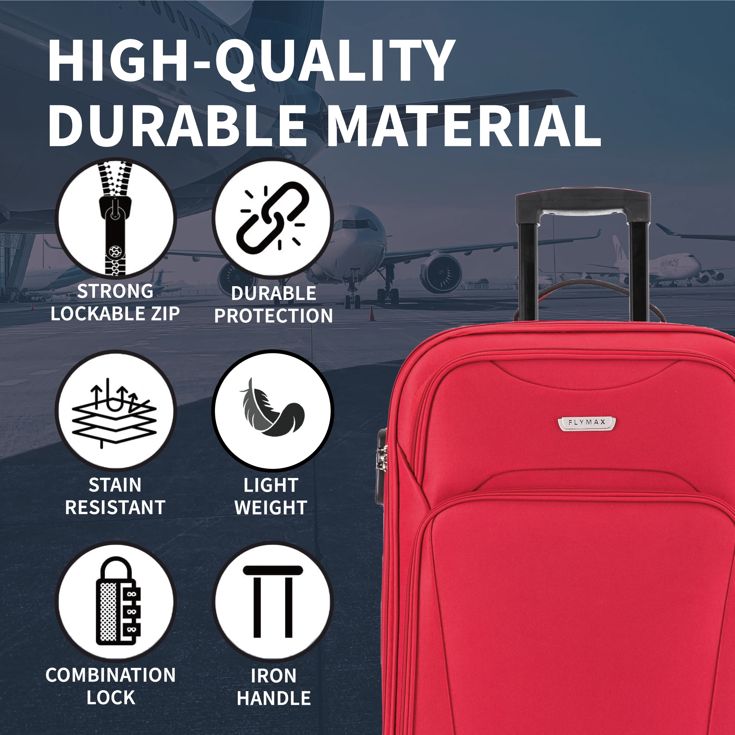 Flymax Nairobi Navigator 4-Piece Luggage Set – Your 2 wheel Stylish Travel Companion - Image 4