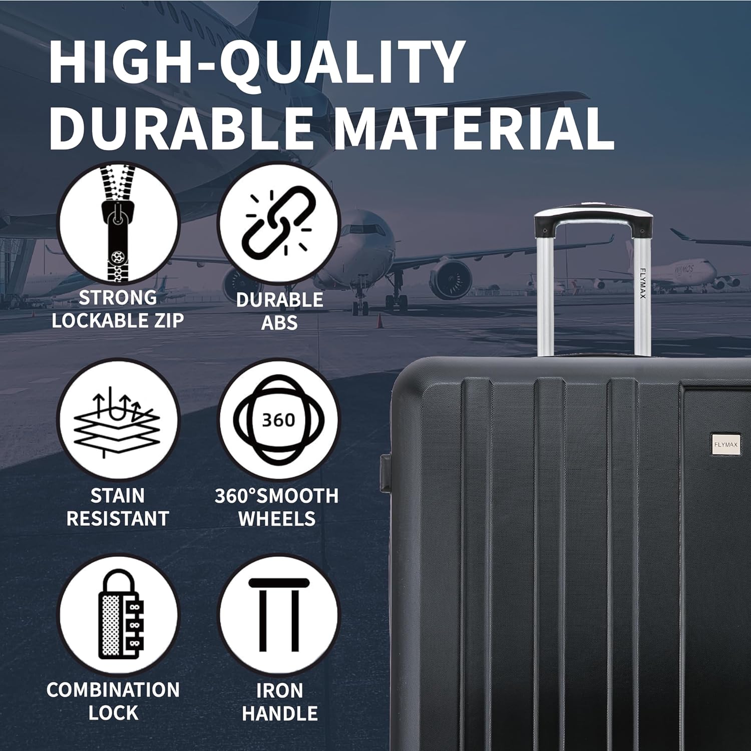 Flymax New York Fort 29-Inch Large Suitcase – Spacious Travel Luggage - Image 3