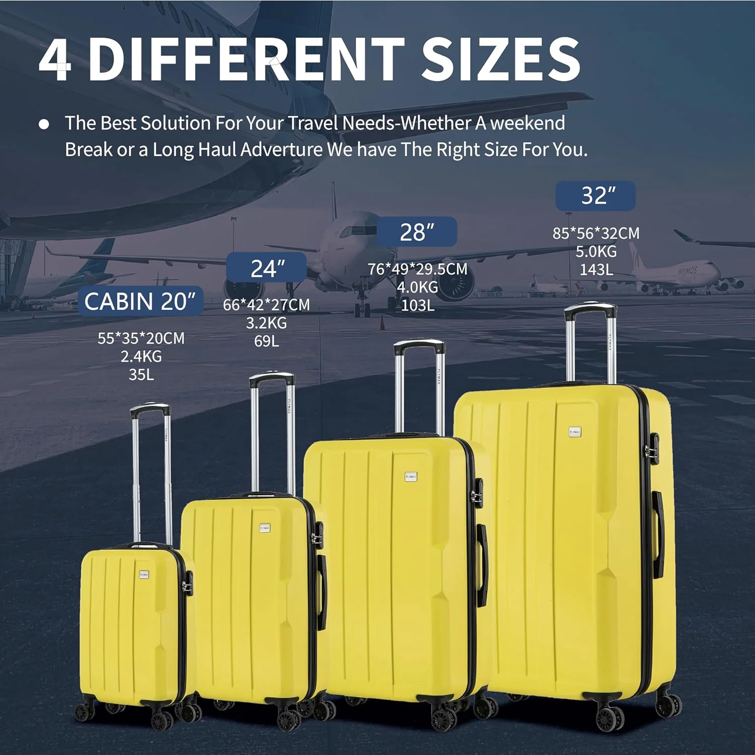 Flymax New York Fort 32-Inch Extra Large Suitcase – Durable Travel Luggage - Image 5