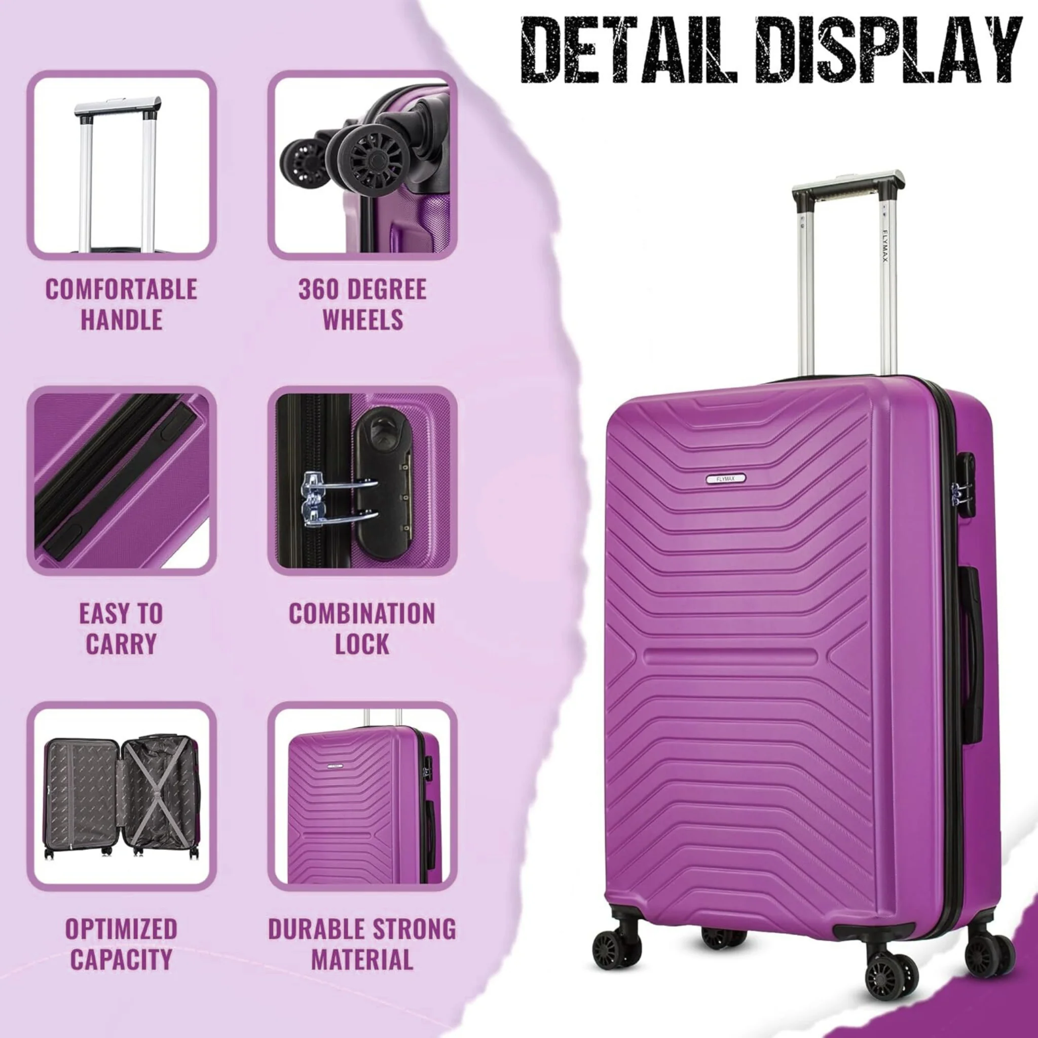 Flymax New York Fort 4-Piece Luggage Set– Travel Smart with Elegance - Image 3