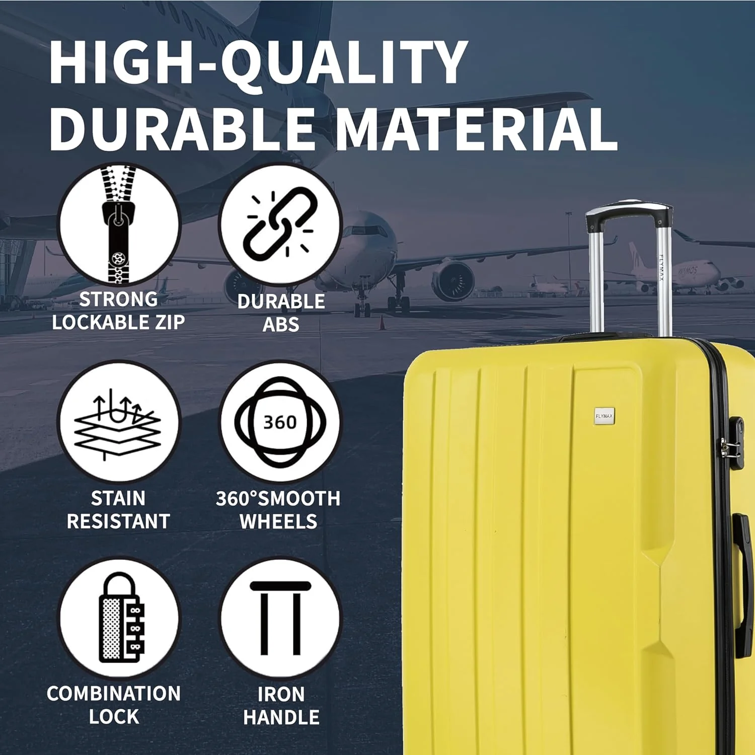 Flymax New York Fort Lightweight Cabin Suitcase 55x35x20 – Compact and Convenient Travel Luggage - Image 3