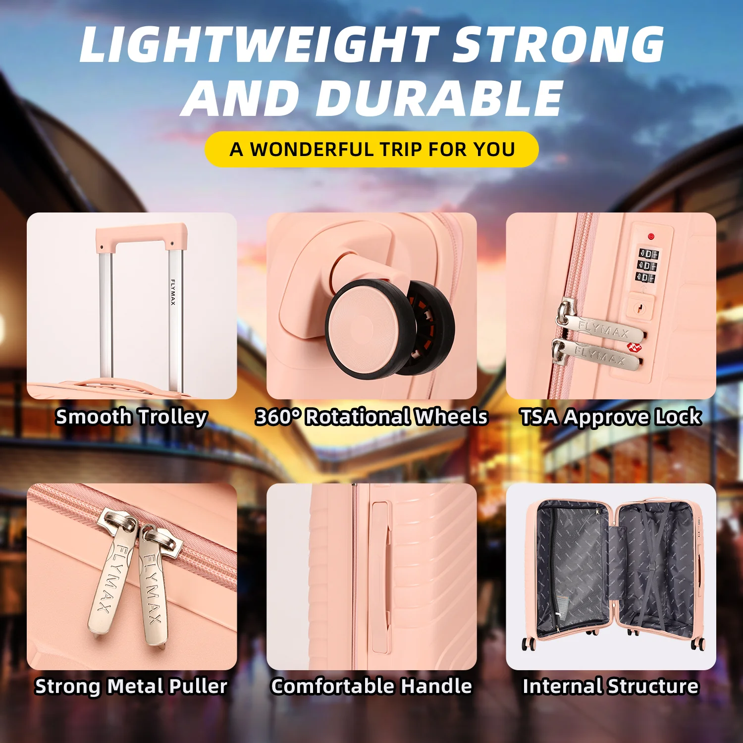 Flymax Parisian Edge – Sleek & Lightweight Premium Luggage Set - Image 3