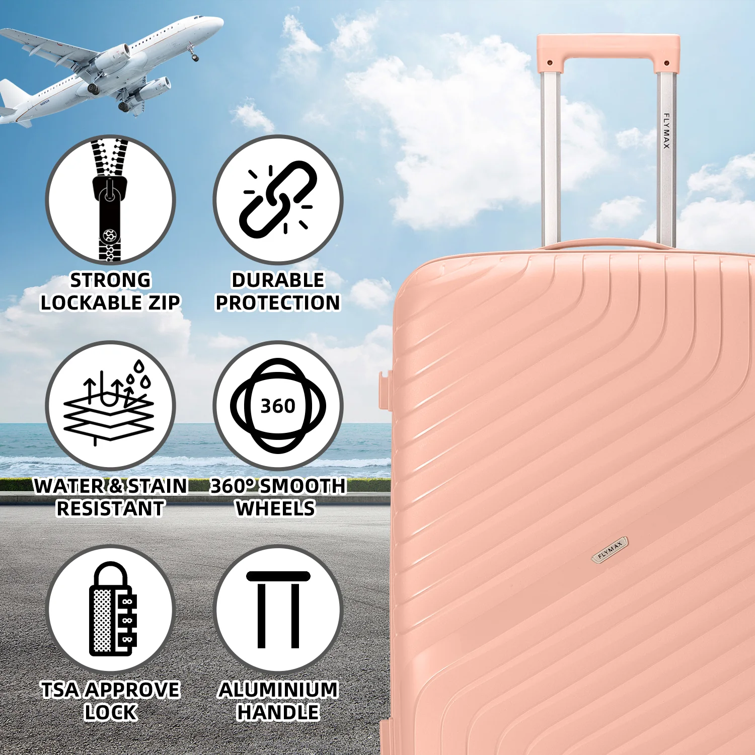 Flymax Parisian Edge – Sleek & Lightweight Premium Luggage Set - Image 4