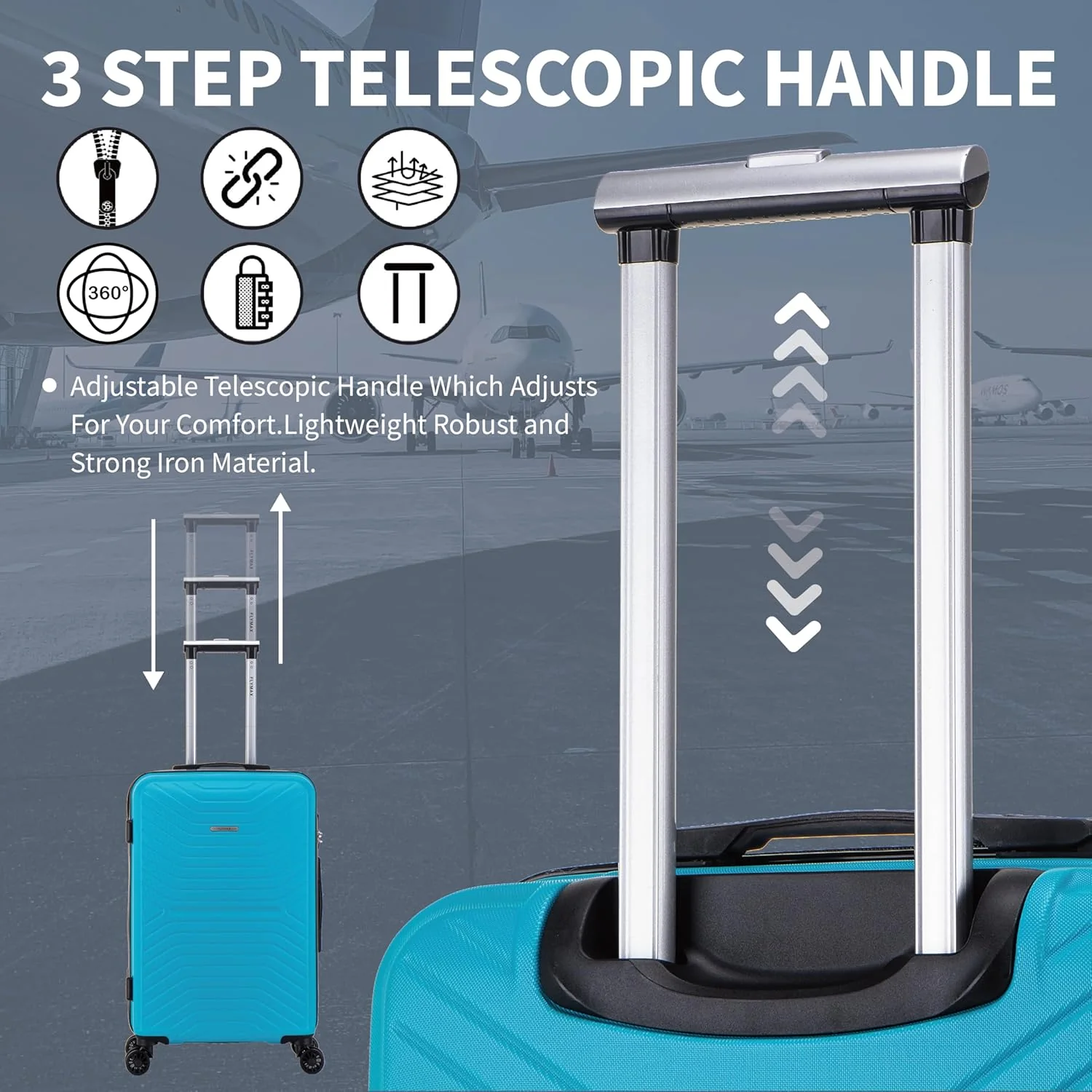 Flymax London Legacy Lightweight Cabin Luggage 55X40X20 Ryanair. - Image 4