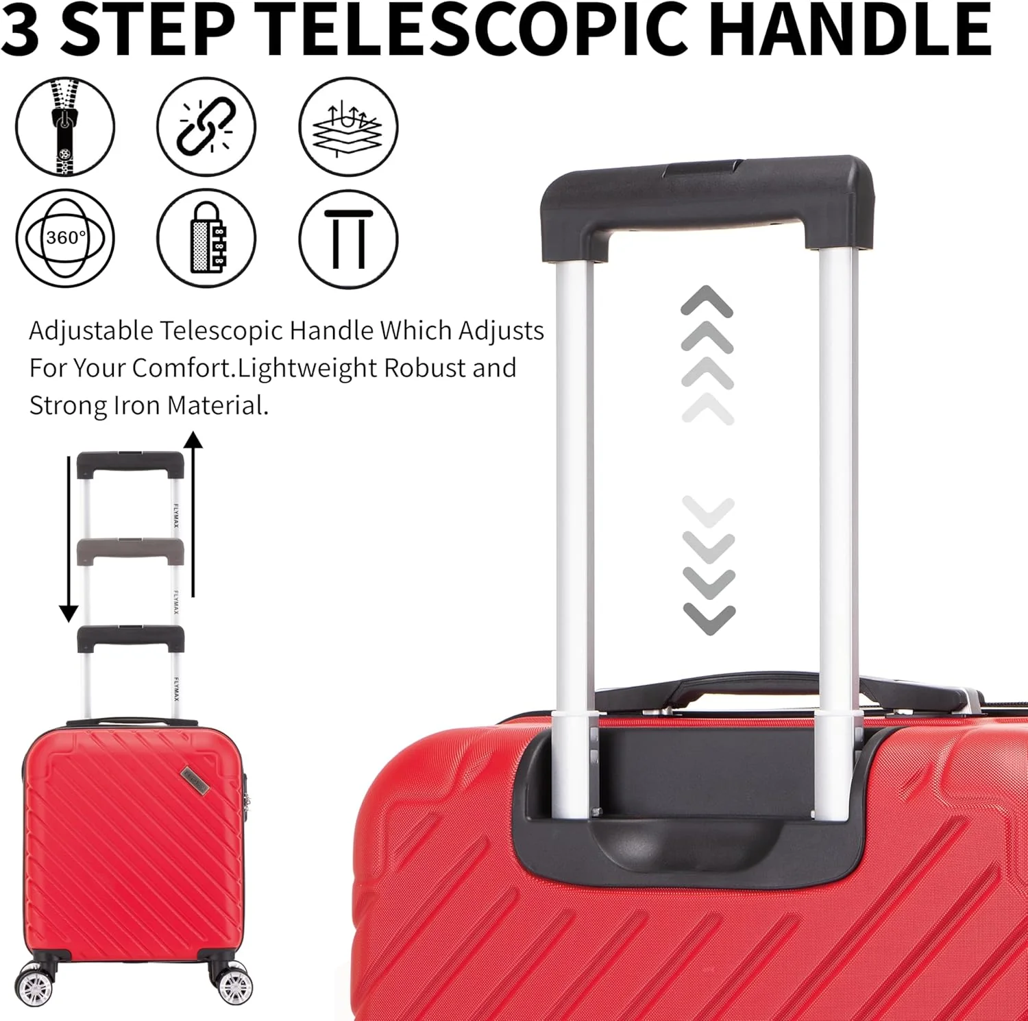 Flymax Seoul Defender Lightweight Cabin Luggage 55X40X20 Ryanair. - Image 4