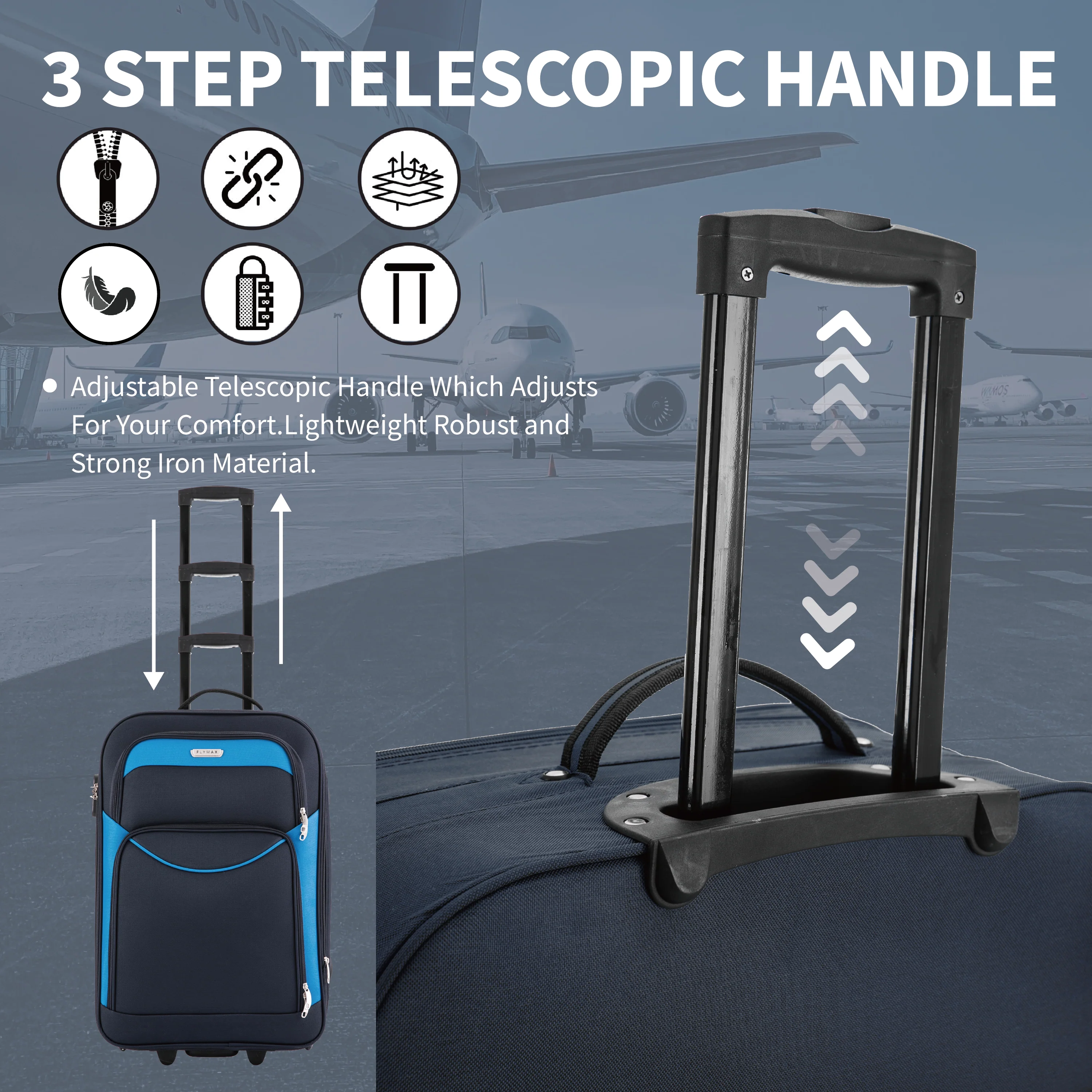 Flymax Vienna Voyager 4-Piece Soft Shell Luggage Set – Lightweight And Durable Travel Companion - Image 5