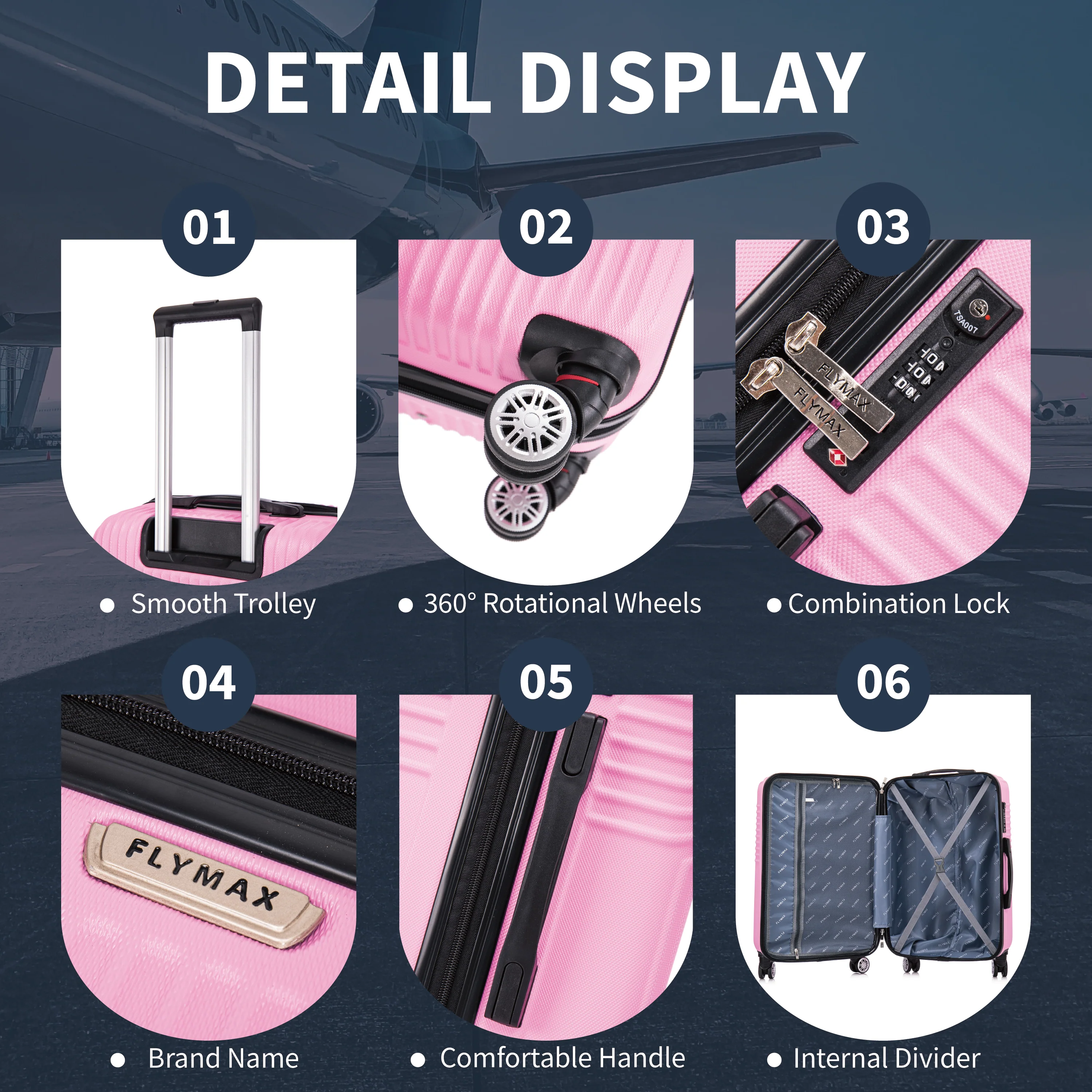 Flymax Zurich Shield 3-Piece Luggage Set – Unmatched Durability and Elegance for Every Journey - Image 3