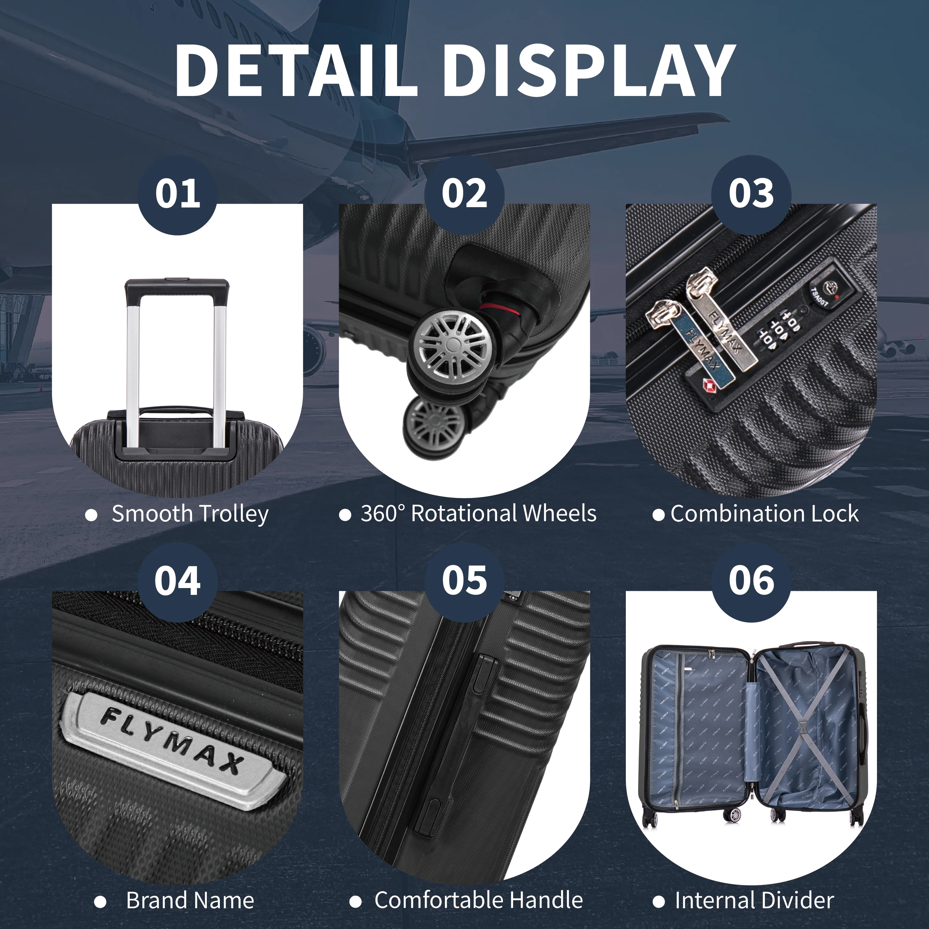 Flymax Zurich Shield Lightweight 24" Hard Shell Suitcase - Image 3