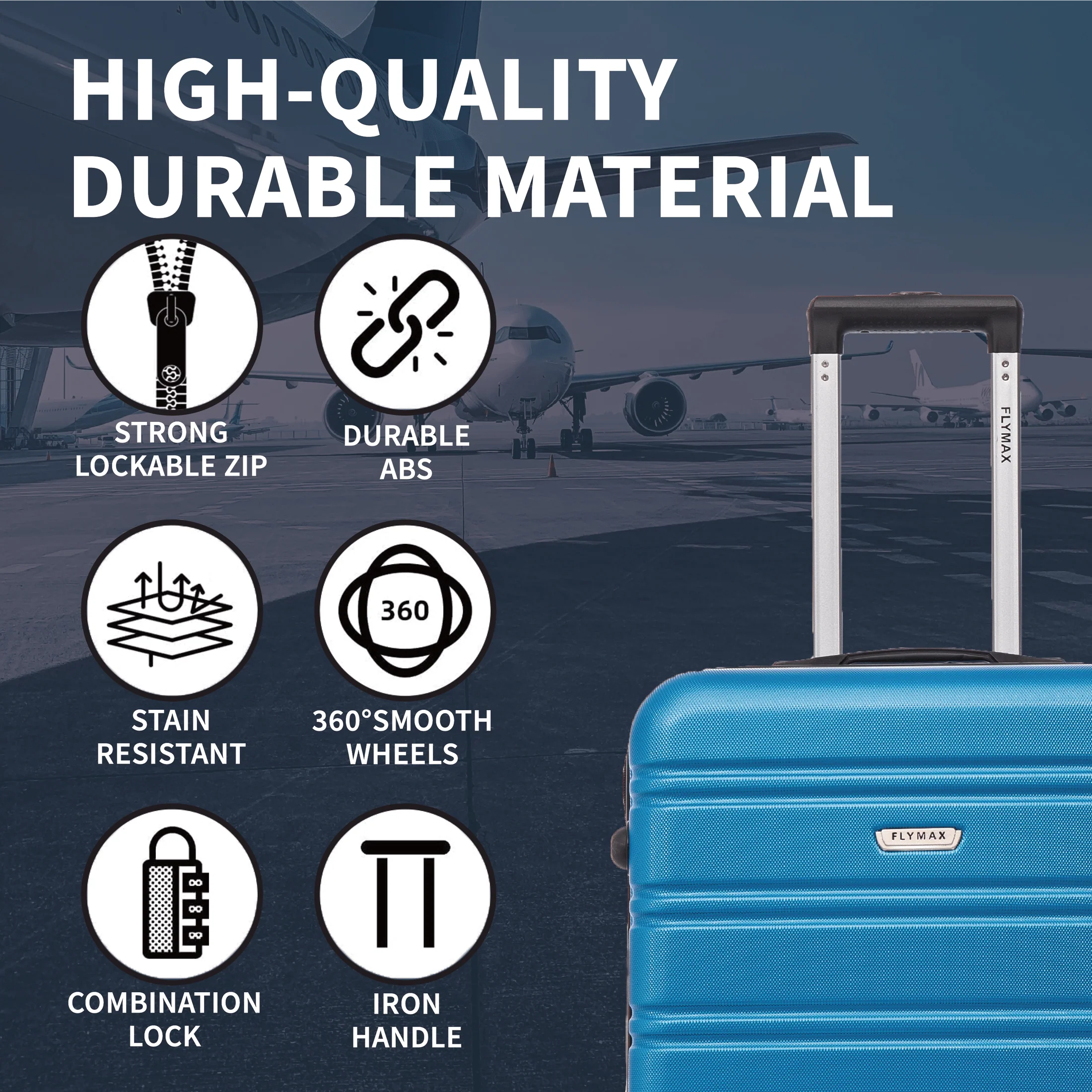 Flymax Kyoto Guardian Lightweight Large Hard Shell Suitcase - Durable 29" Travel Luggage - Image 3