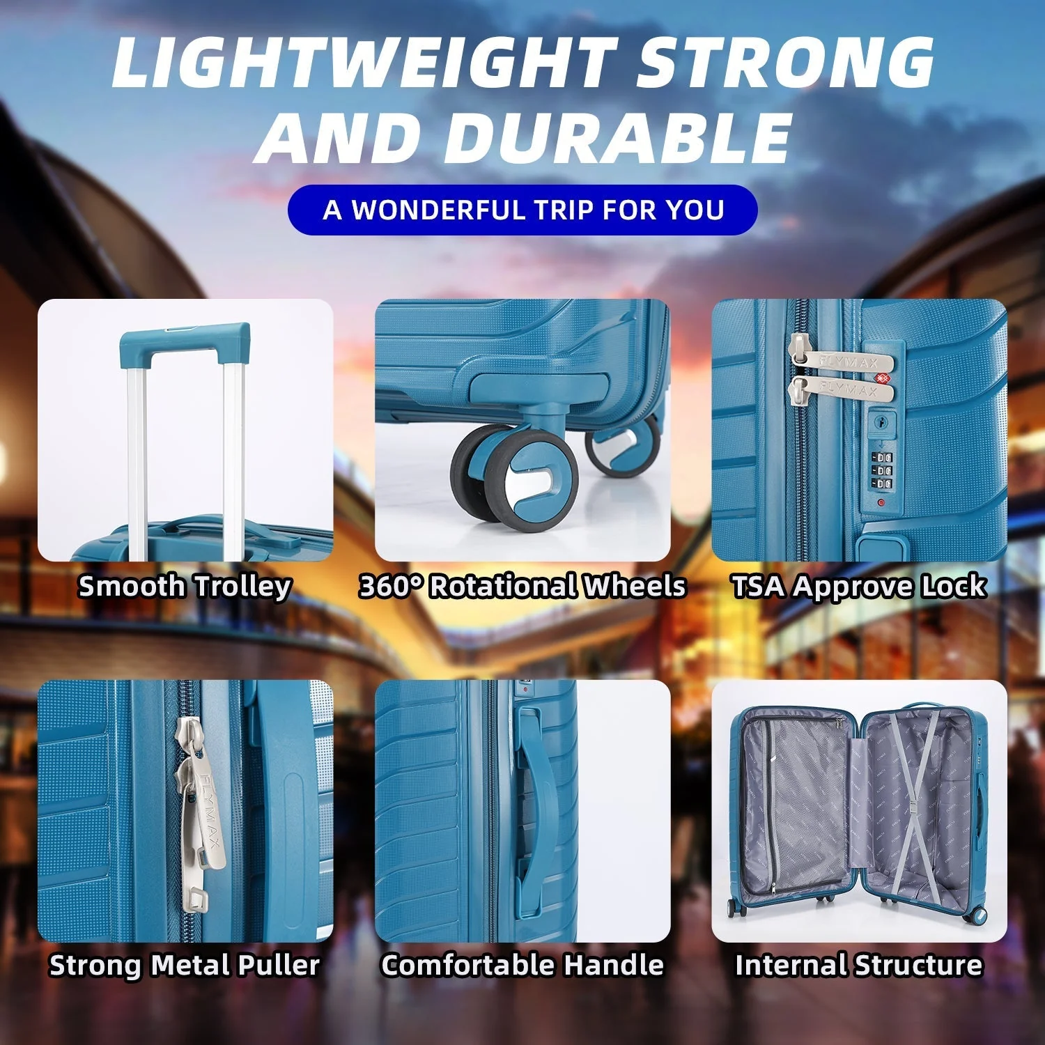 Flymax Dubai Volt 24 Inch Lightweight Premium Suitcase – Ideal for Short Holidays - Image 3