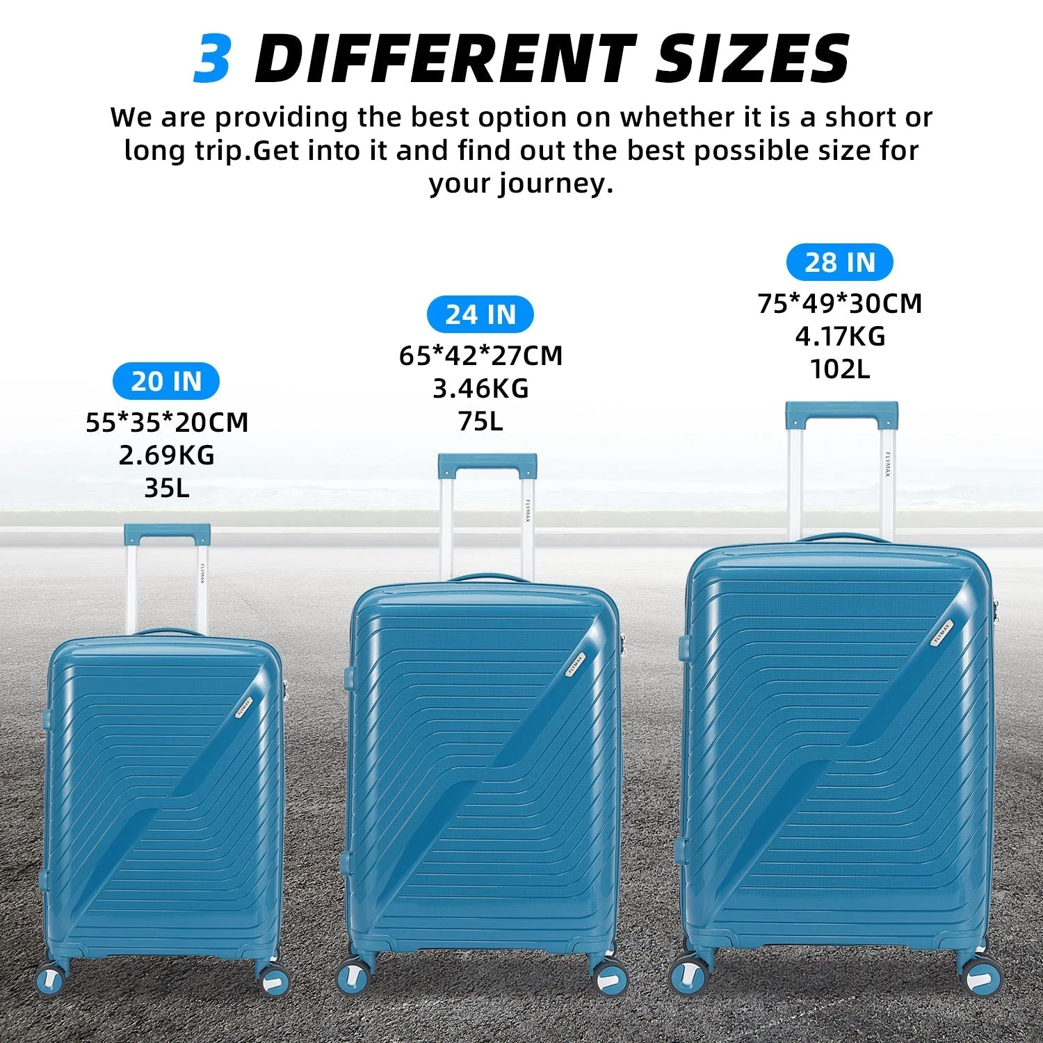 Flymax Dubai Volt 24 Inch Lightweight Premium Suitcase – Ideal for Short Holidays - Image 4