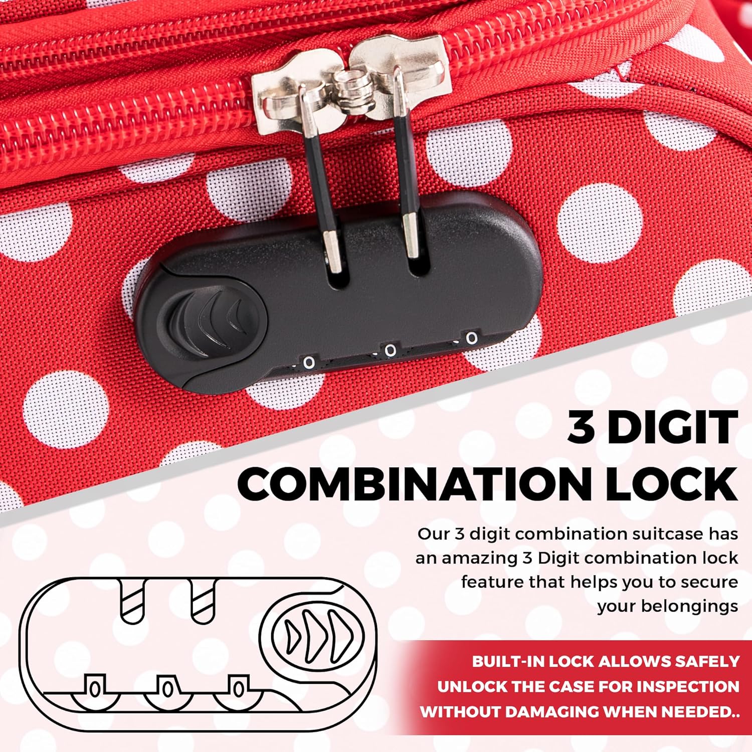 4 Wheel Lightweight Softshell Suitcase - Image 7