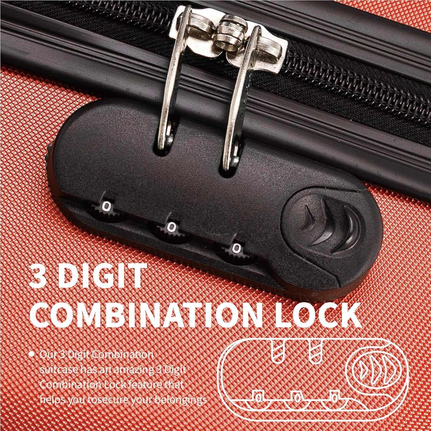 Flymax 4 Wheel Hardshell Suitcases New York Fort - Image 3