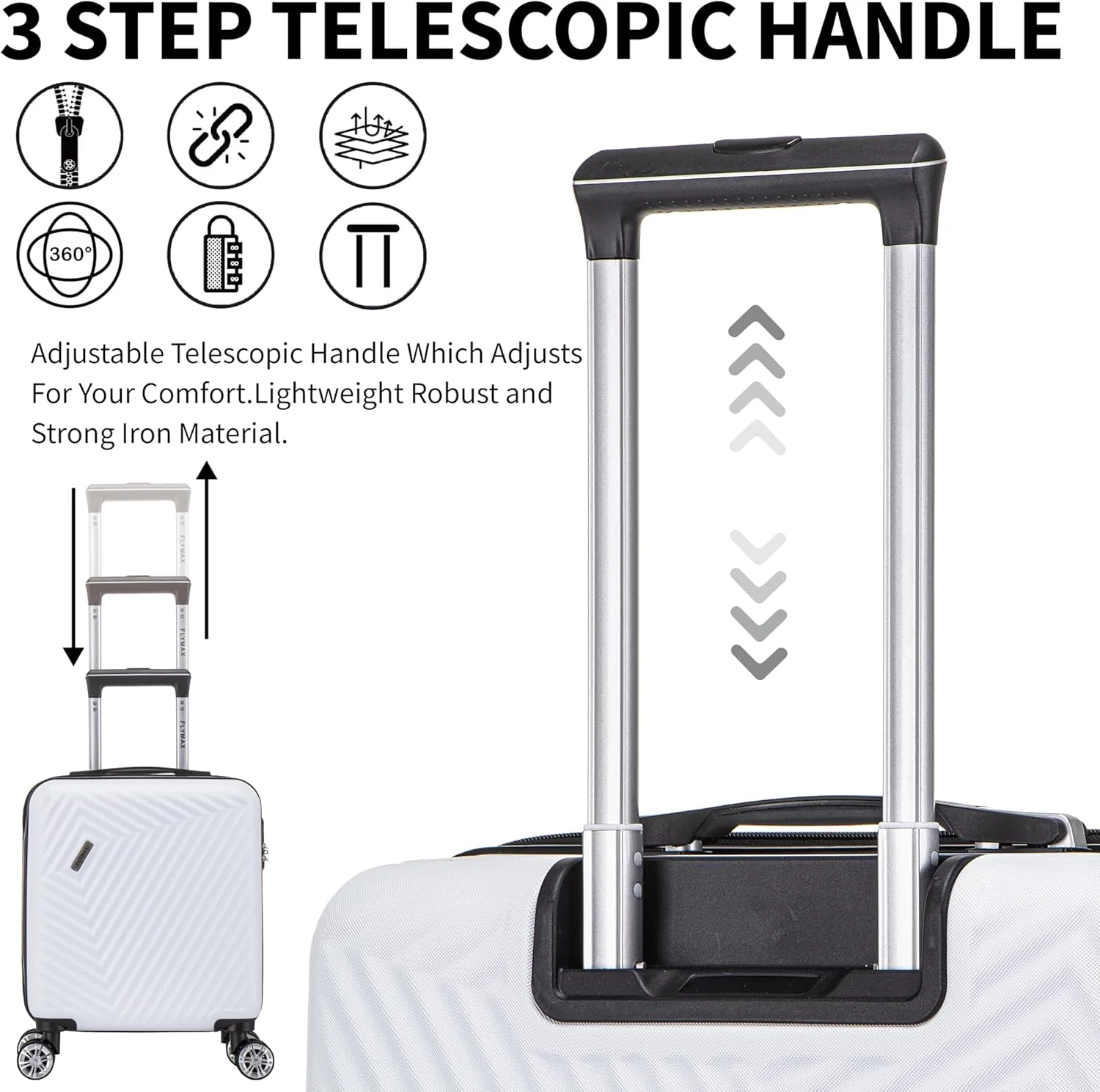 Flymax Mumbai Fortress Lightweight Cabin Luggage 55X40X20 Ryanair. - Image 4