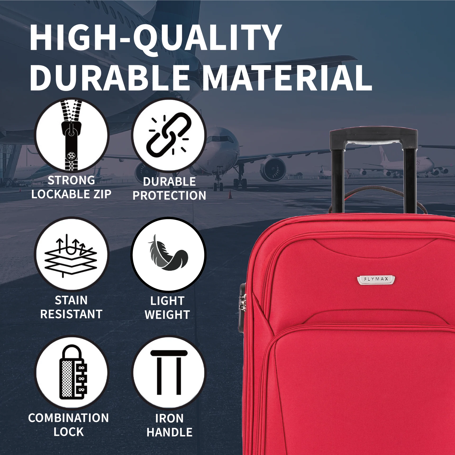 Flymax Vienna Voyage - The Best Lightweight And Spacious SoftShell Travel Suitcase - Image 3