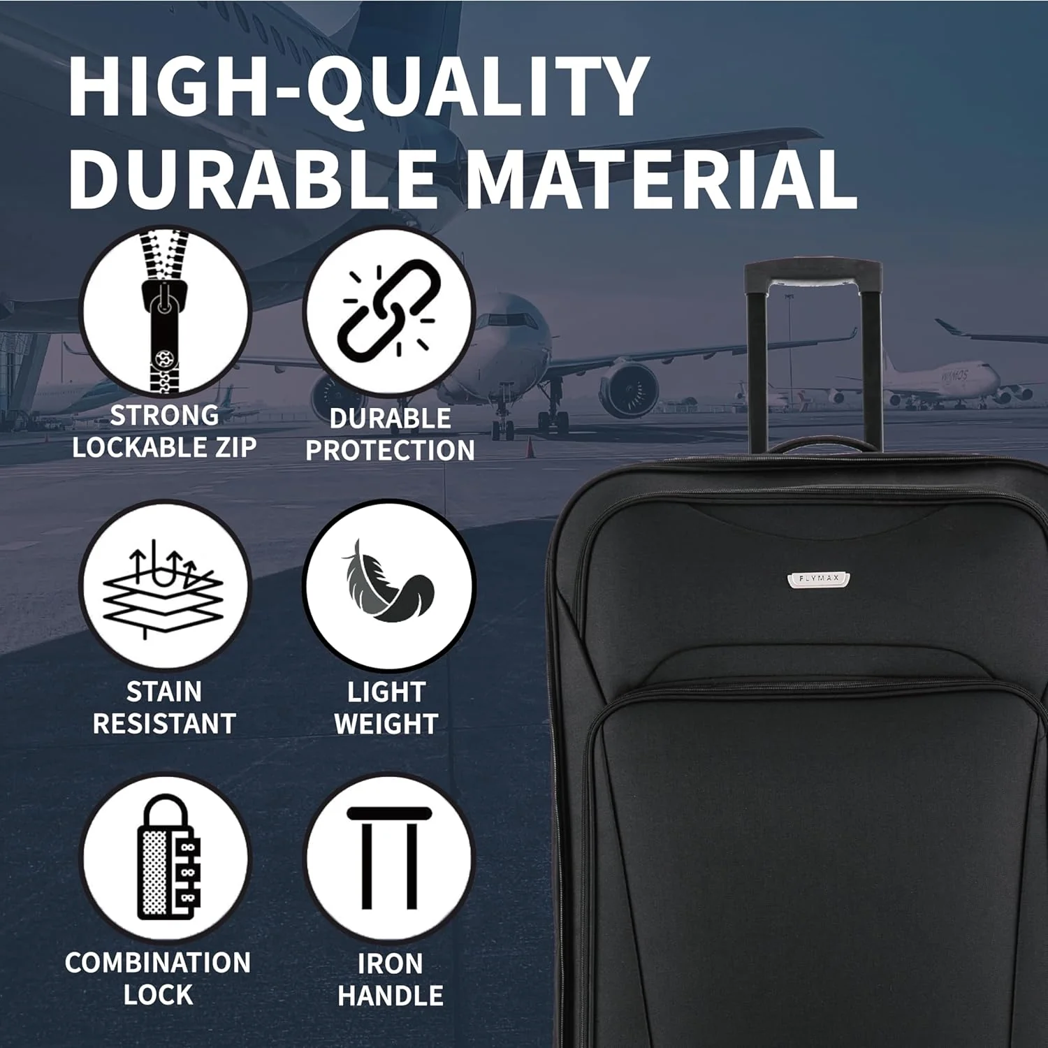 Flymax Nairobi Navigator - Lightweight Soft Shell Luggage - Image 3