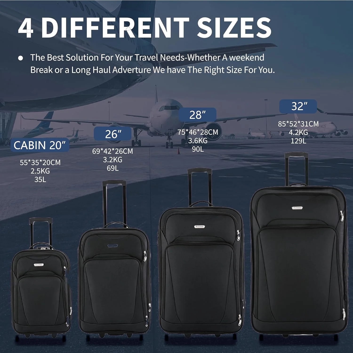 Flymax Nairobi Navigator - Lightweight Soft Shell Luggage - Image 5